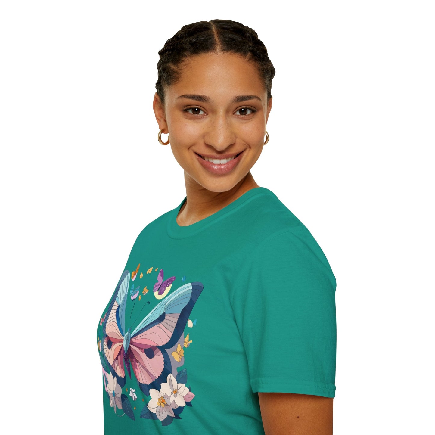 Butterfly Shirt Unisex T Shirt Softstyle Gildan 64000 Ring Spun Cotton Monarch Design