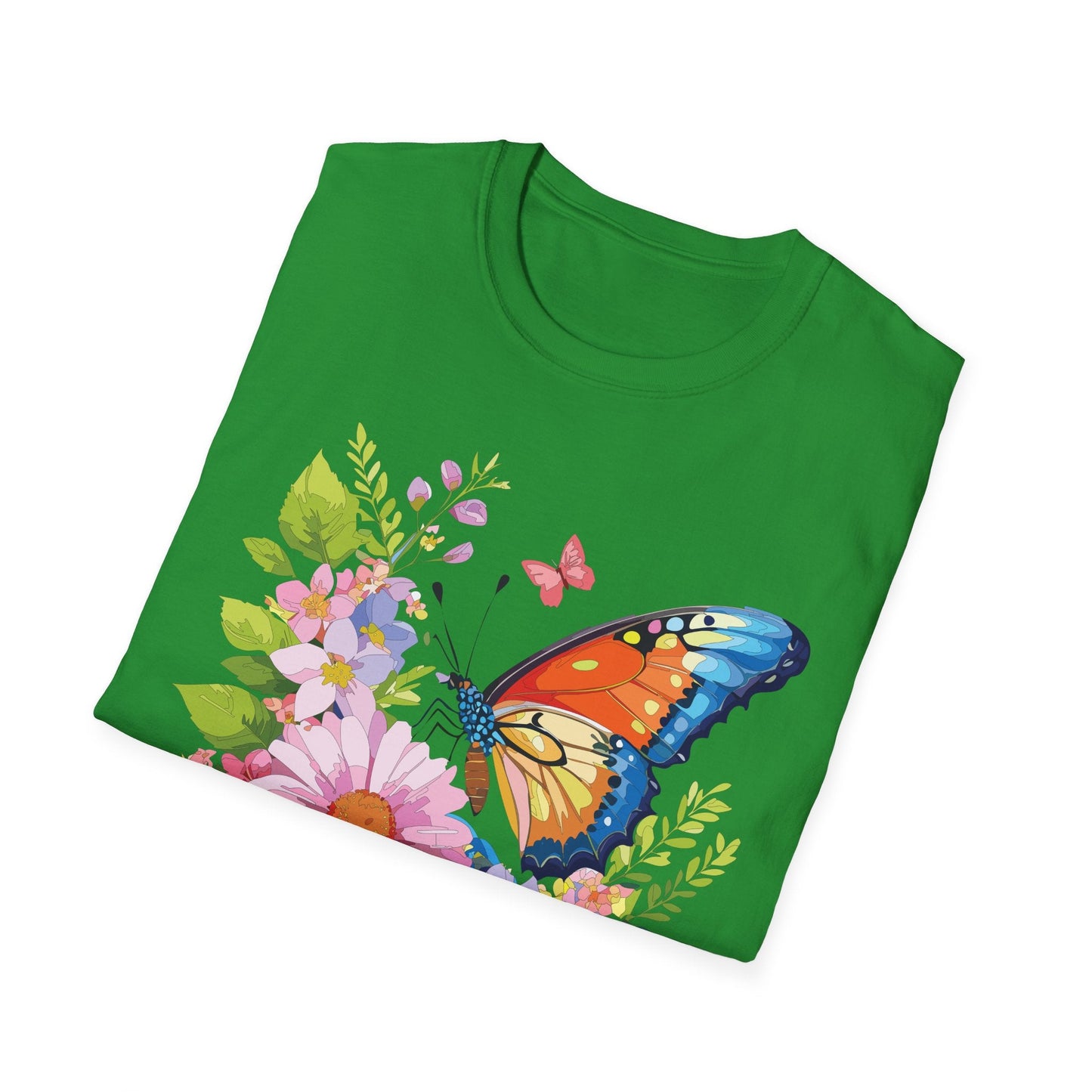 Butterfly T Shirt Unisex Short Sleeve Gildan Softstyle 64000 Monarch Butterfly Design Graphic