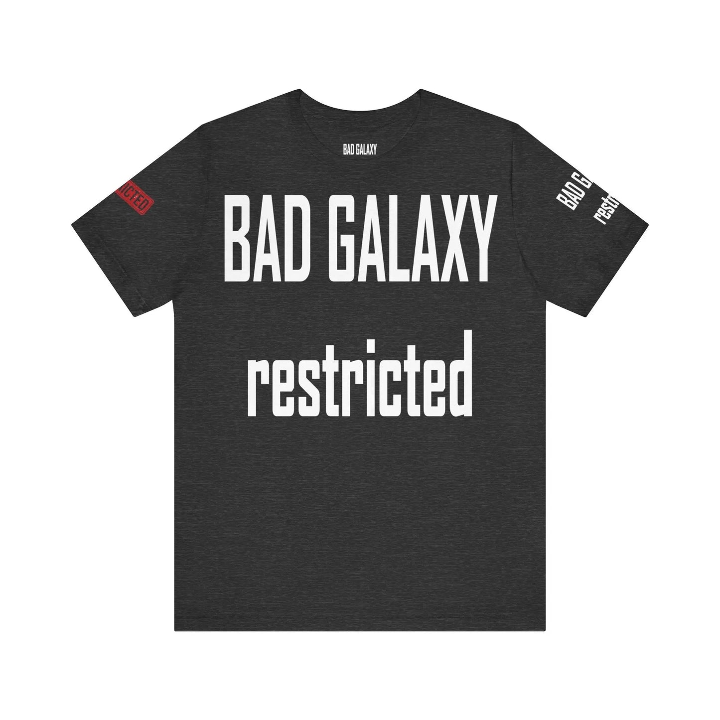 Bad Galaxy Tee Shirt With Red Stamp Made To Order Lightweight 100 Percent Cotton Free Shipping