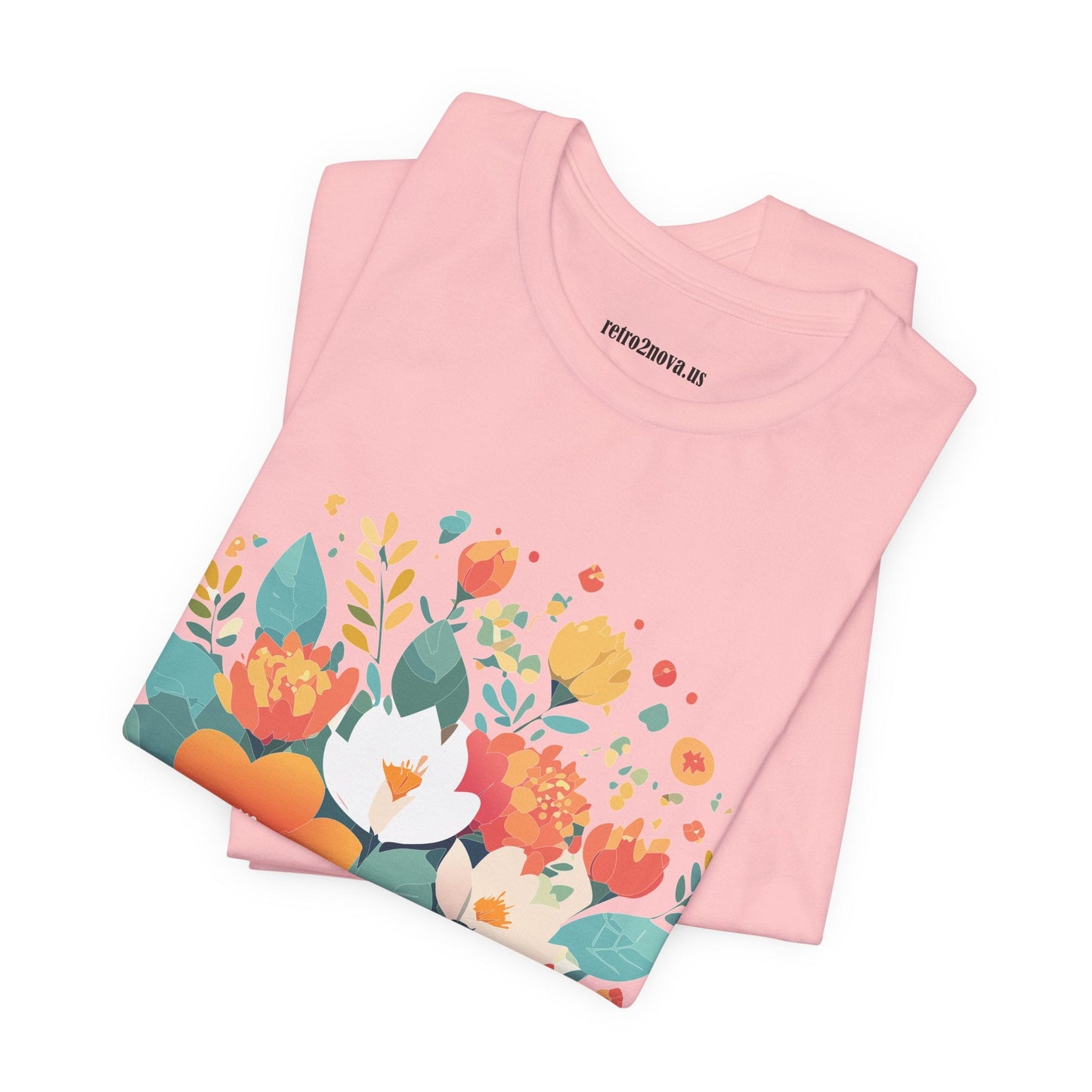 Floral Flowers Shirt Unisex Lightweight Breathable Jersey Tee Floral Pattern Short Sleeve