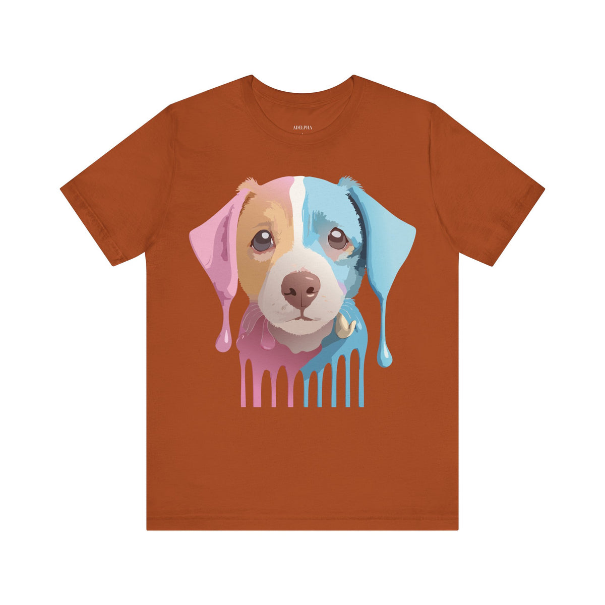Dog Graphic Unisex Cotton Bella+Canvas Tee with Art Animal Design d08