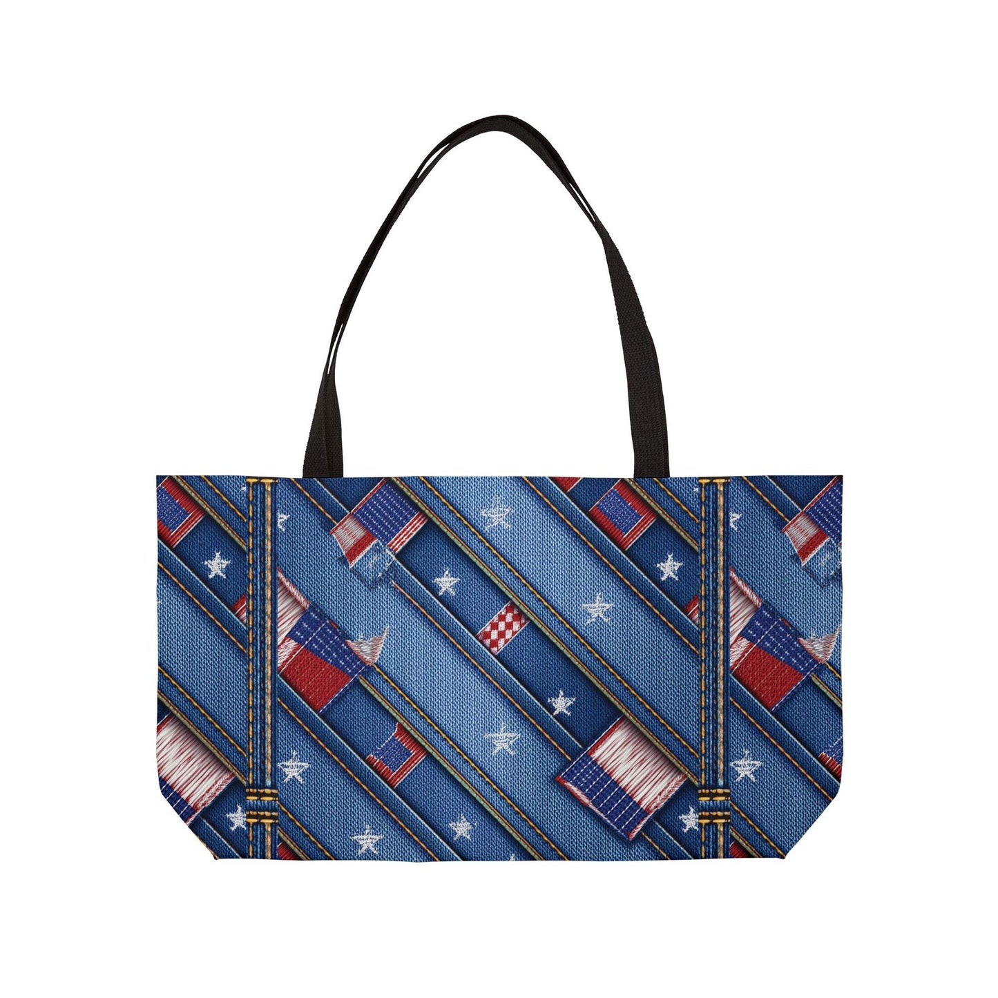 4th of July Denim Color Imitation Print Unisex  Yoga Bag  Spun Poly 24x13 Canvas Bag 69