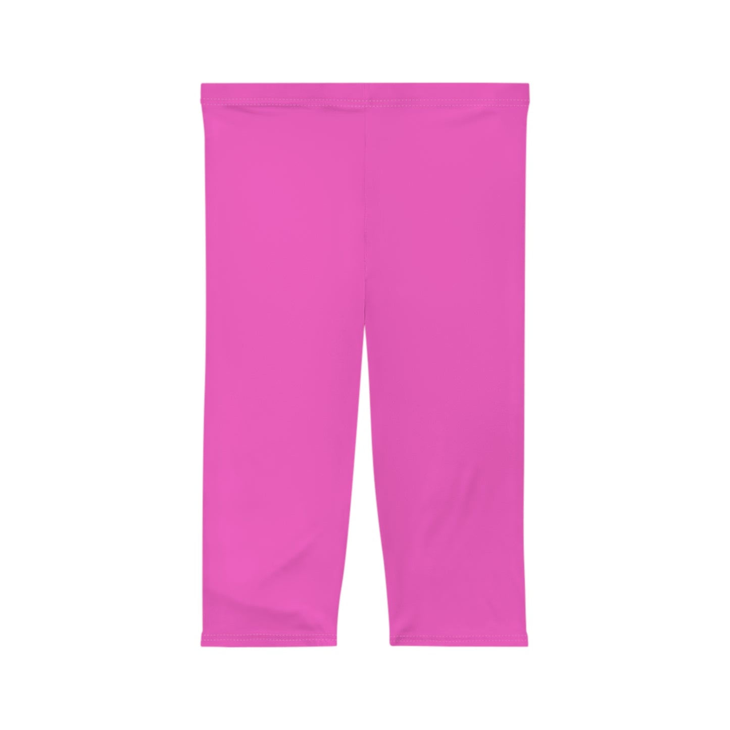 Bubblegum Fizz Pink Color Women's Brushed Suede Poly Span Casual Capri Leggings XS-2XL