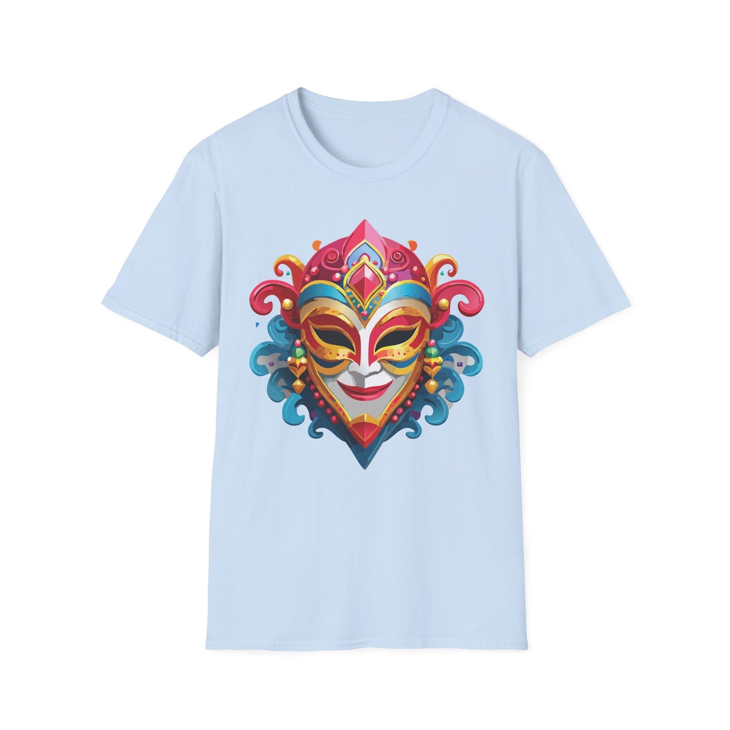Mask Tee Shirt Unisex Masquerade Tees Softstyle 64000 100 Percent Cotton Lightweight Breathable