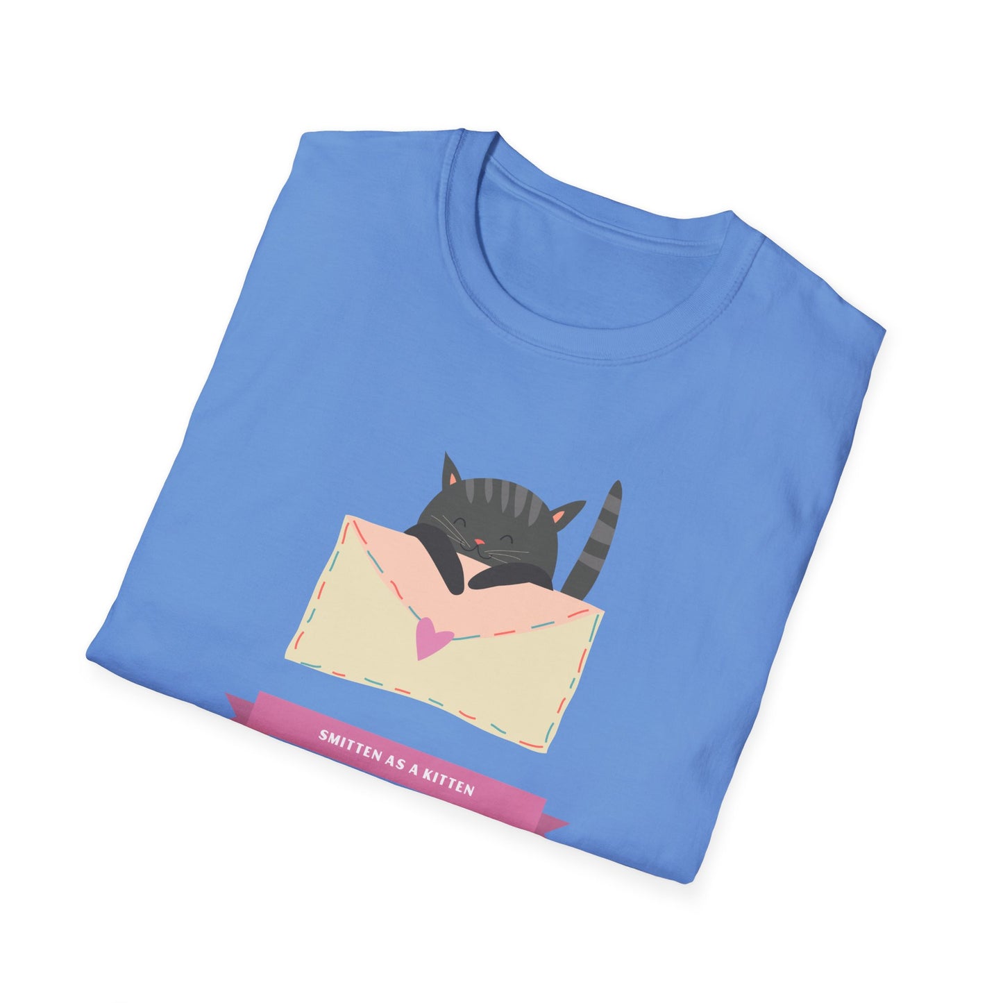 Cat Heart T-Shirt, T-Shirt with Love Cat, Valentine Day Tees with Animals, Unisex Cotton Tee with Art Design 34