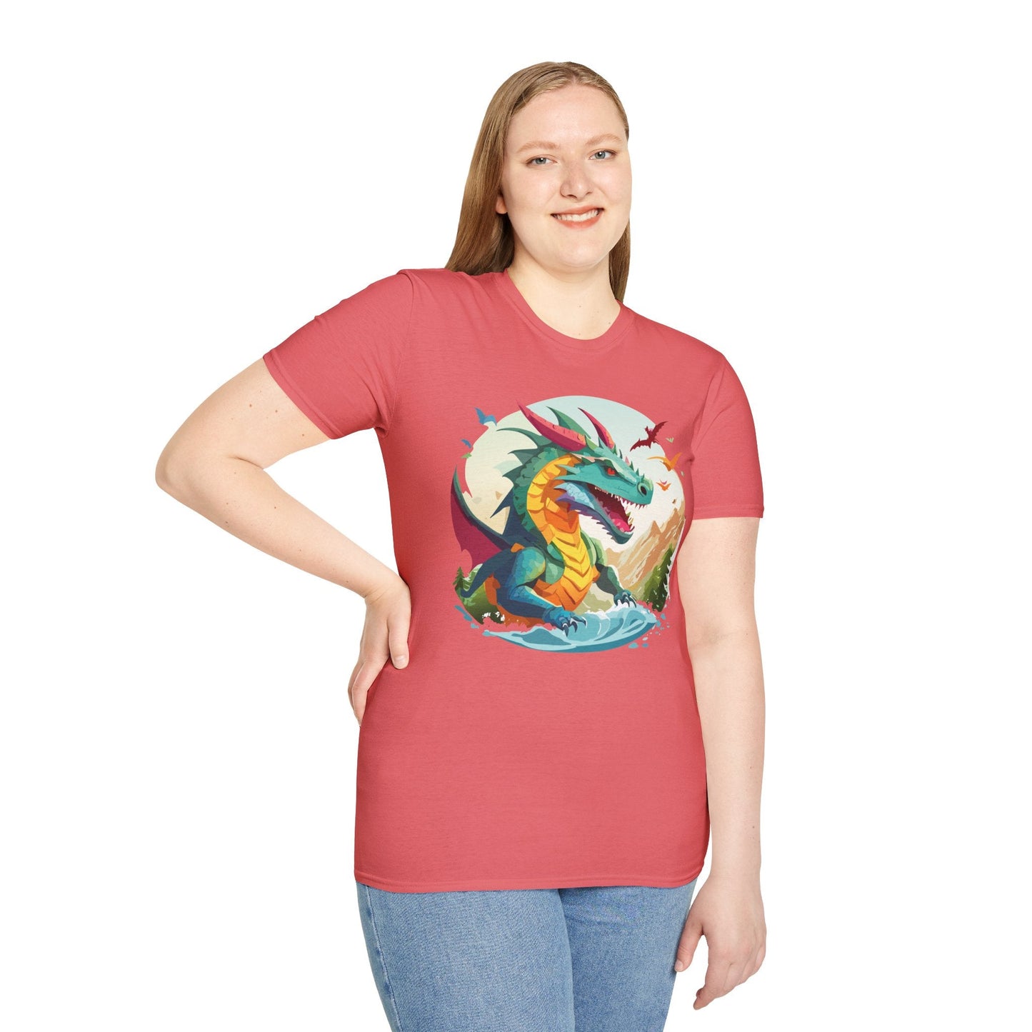 Dragon T Shirt Unisex Animal Tee Softstyle 64000 Premium 100 Percent Ring Spun Cotton