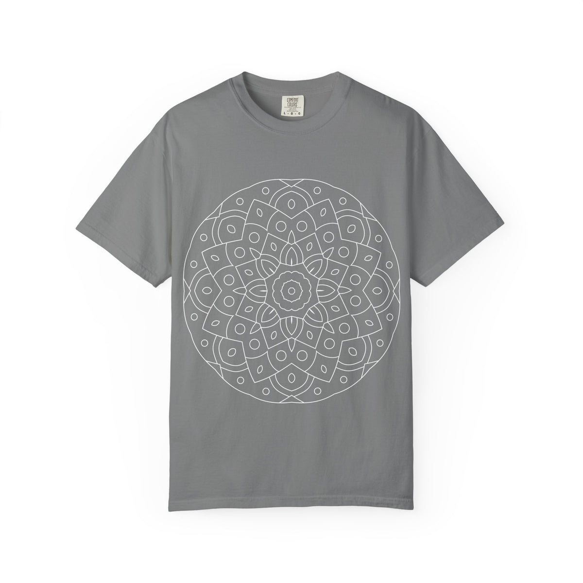 Unisex Garment Dyed Cotton T-Shirt with Mandala Graphic Design