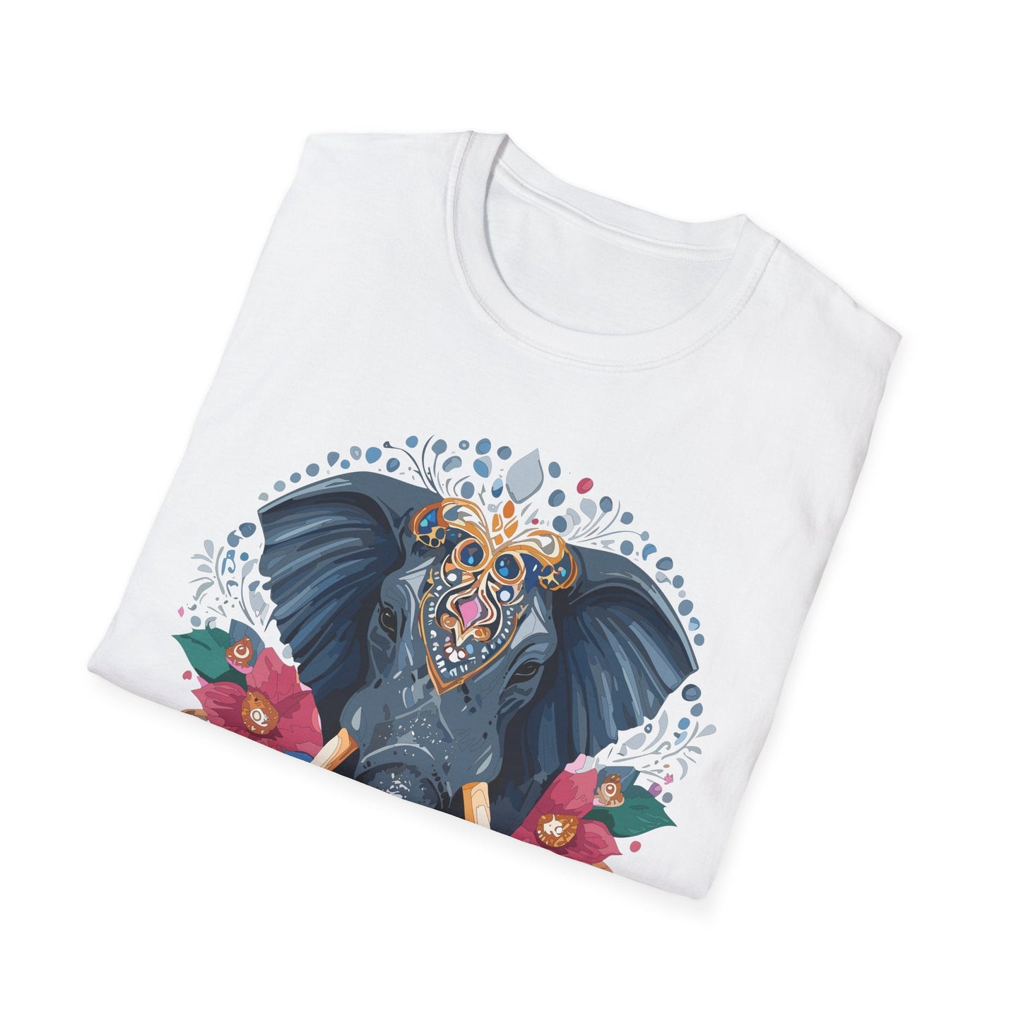Elephant Graphic T Shirt Unisex Cotton Tee Softstyle Gildan 64000 Elephant Design