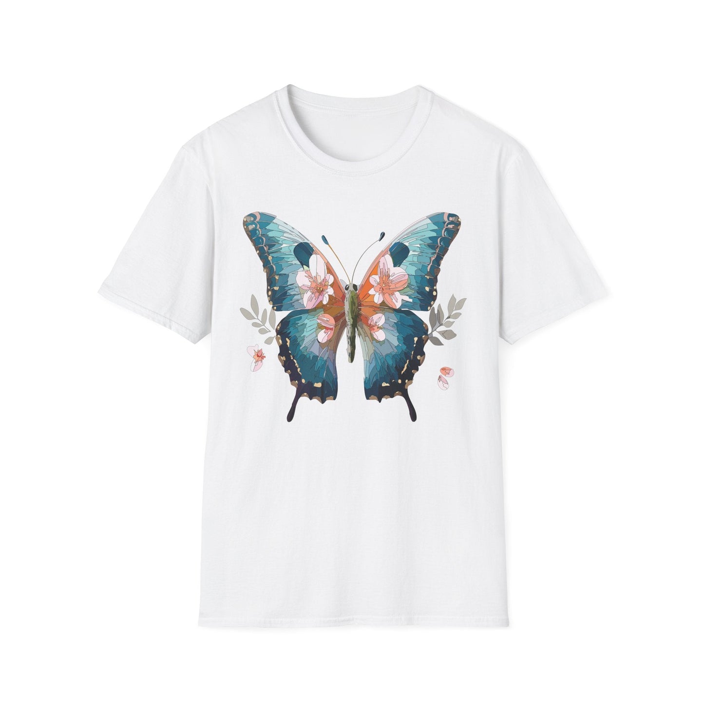 Butterfly Shirt Unisex T Shirt Monarch Butterfly Print Gildan Softstyle 64000 Cotton Tee Classic