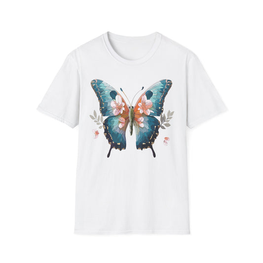 Butterfly Shirt Unisex T Shirt Monarch Butterfly Print Gildan Softstyle 64000 Cotton Tee Classic