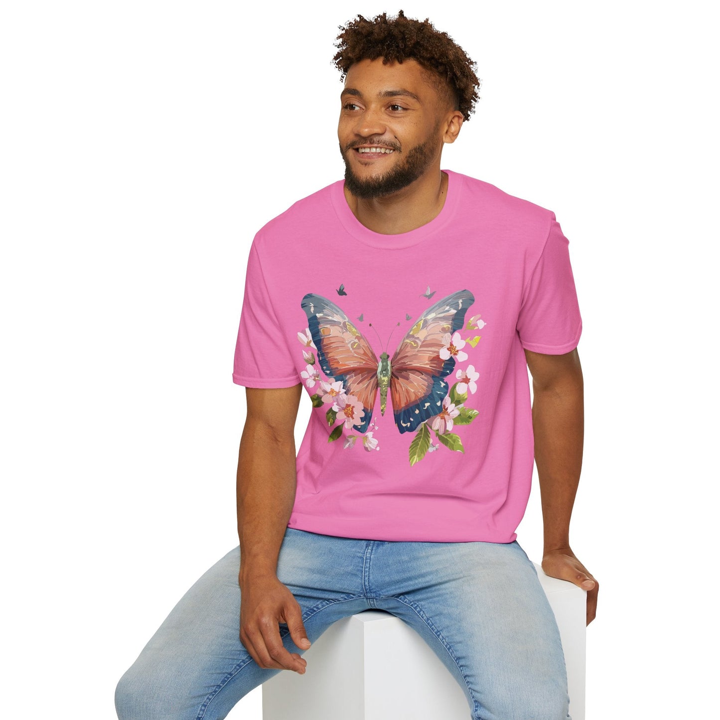 Unisex Monarch Butterfly T Shirt Softstyle 64000 Gildan Ring Spun Cotton Tee Lightweight Comfort