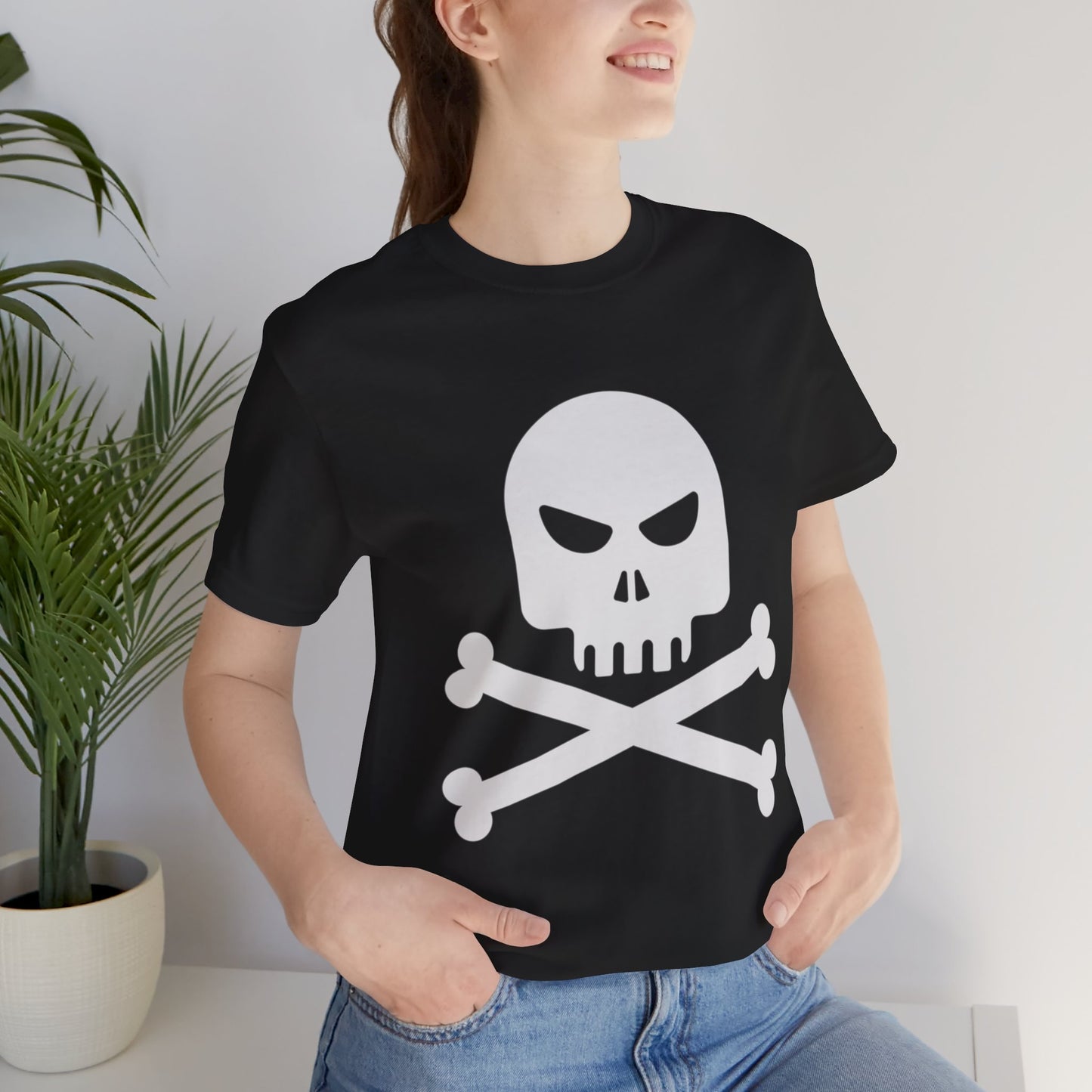 Unisex Cotton Tee Shirt with Skull