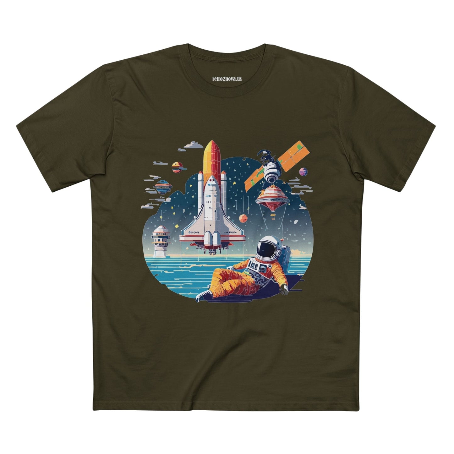 Cosmos Astronaut Shirt CS35 Unisex Premium Cotton Tee With Original Art Design Retro2Nova