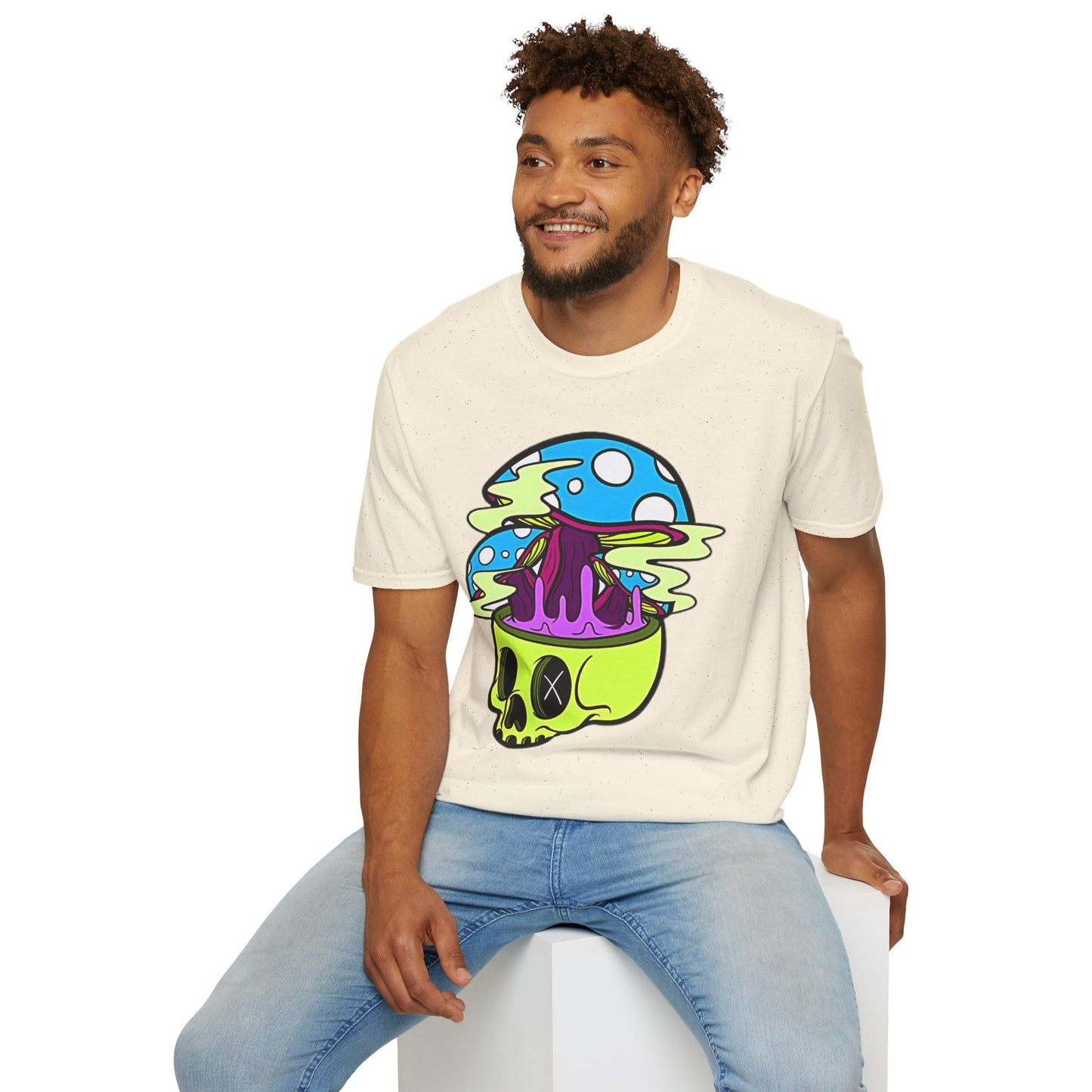 Skull Tee Shirt Unisex Skeleton Shirt With Art Design Gildan Softstyle Cotton Tee