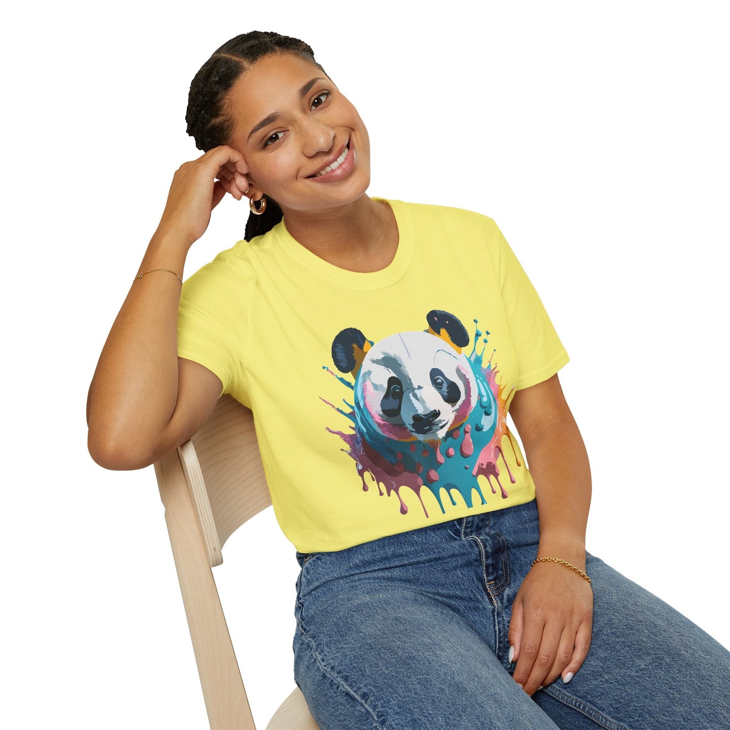 Panda Shirt Unisex T Shirt Gildan Softstyle 64000 Panda Graphic Animal Tee 100 Percent Cotton