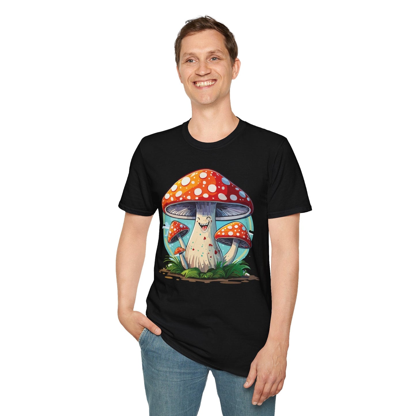Mashroom Tee Shirt Unisex Funny Mashroom Design Softstyle Cotton Tee For Everyday Comfort