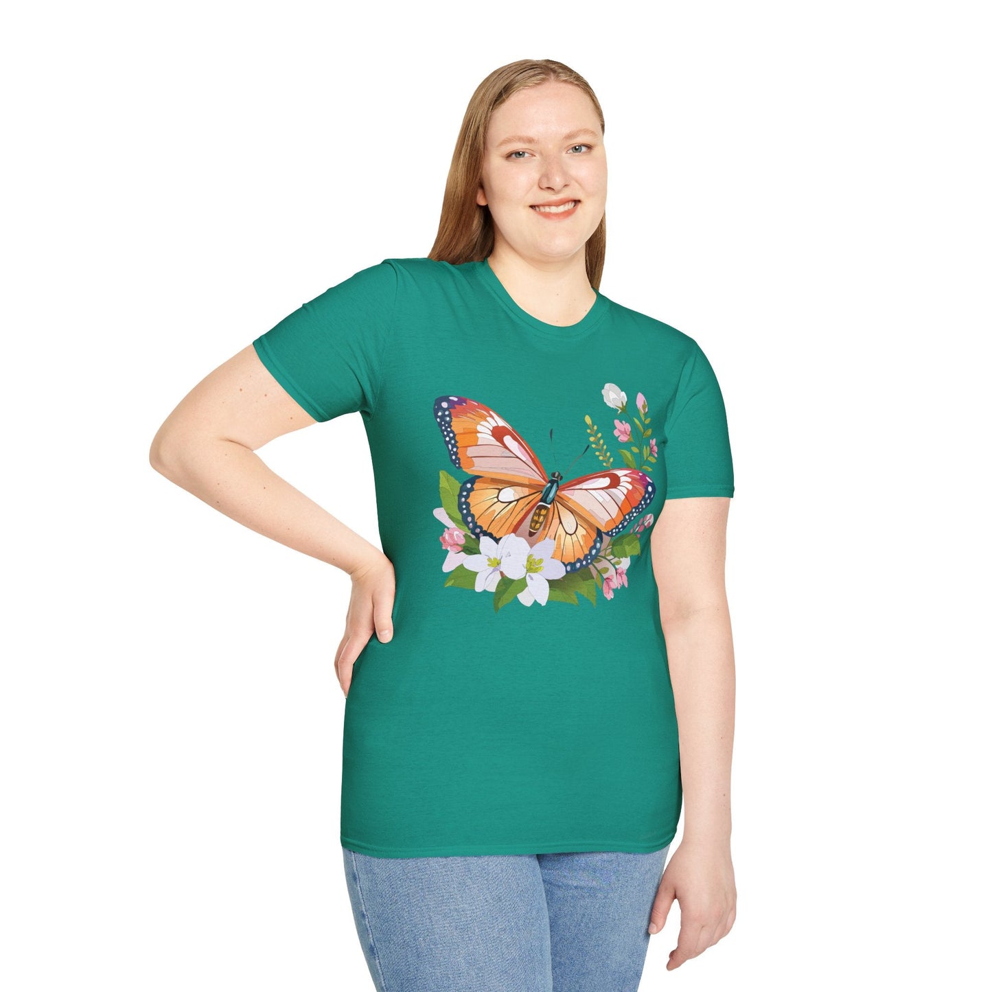 Butterfly Shirt Unisex T Shirt Gildan 64000 Softstyle 100 Percent Ring Spun Cotton