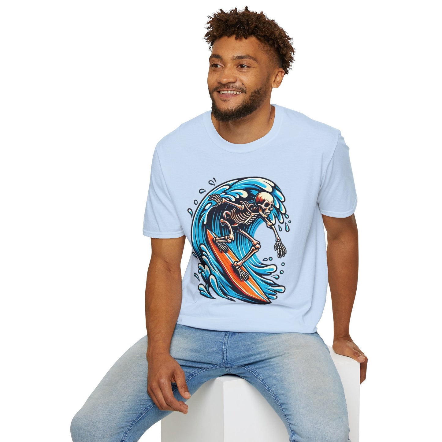 Skull Tee Shirt With Skeleton Art Design Unisex Gildan Softstyle 64000 Ring Spun Cotton Tee