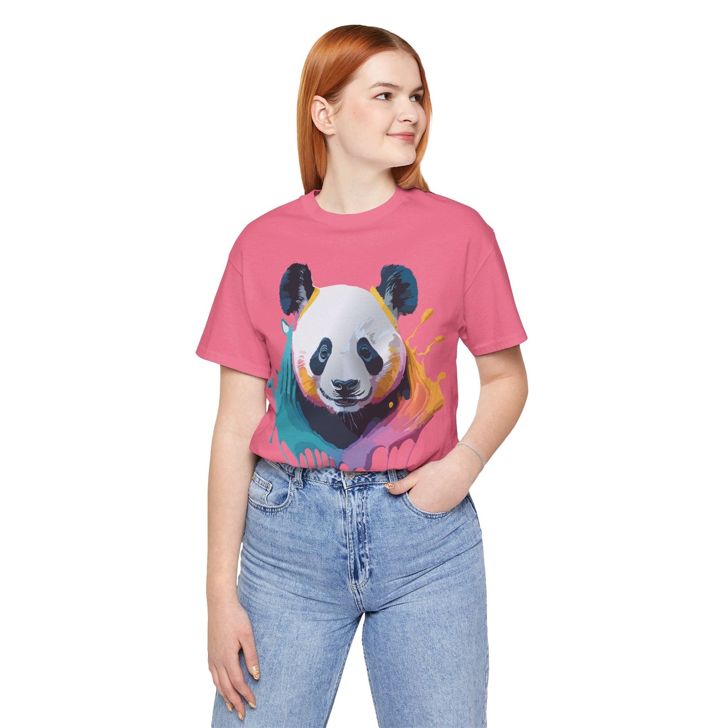 Panda Shirt Unisex Graphic Tee Vintage Inspired Art by Adelpha Premium Jersey Short Sleeve