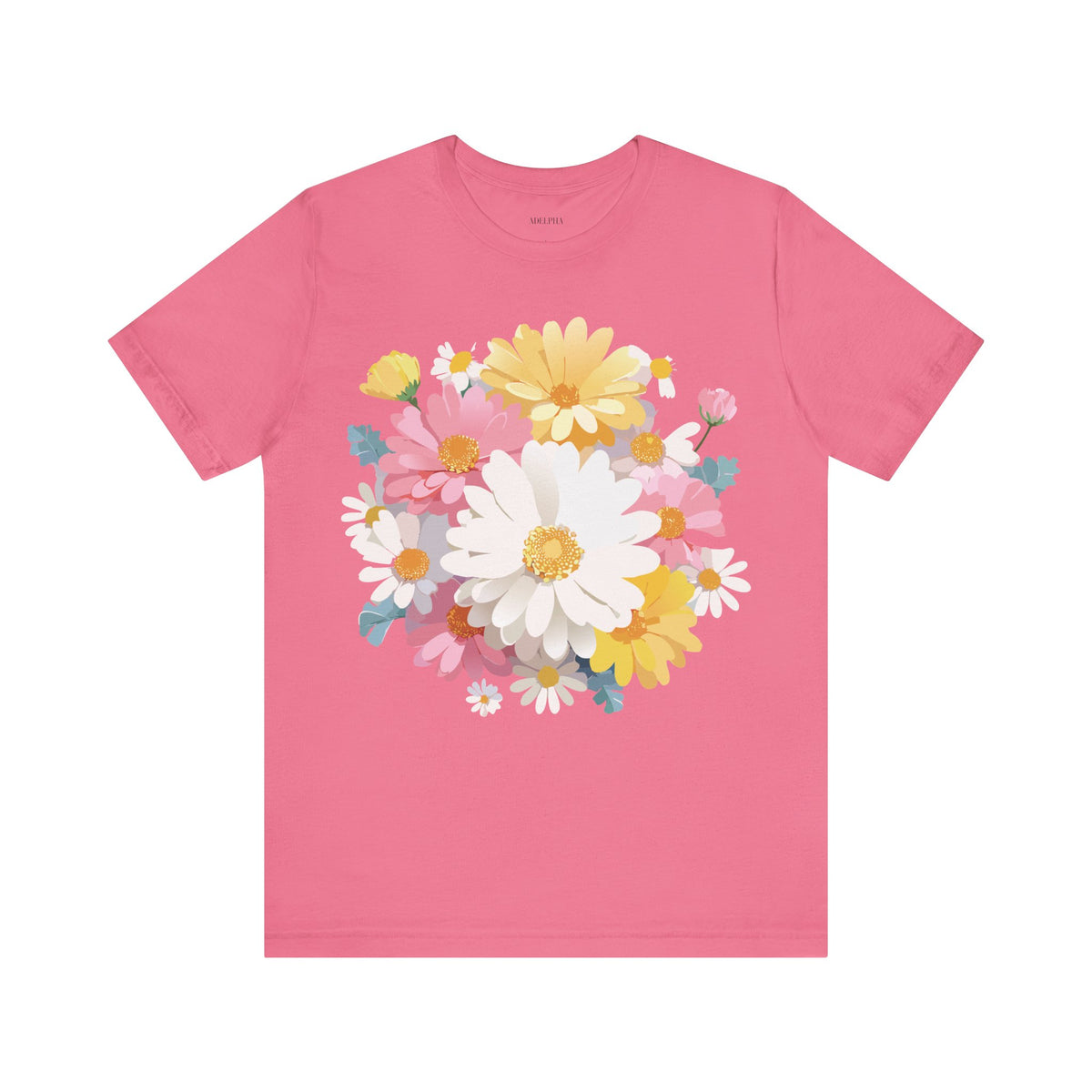 Floral Graphic Unisex Cotton Bella+Canvas Tee with Flowers Art Design n124