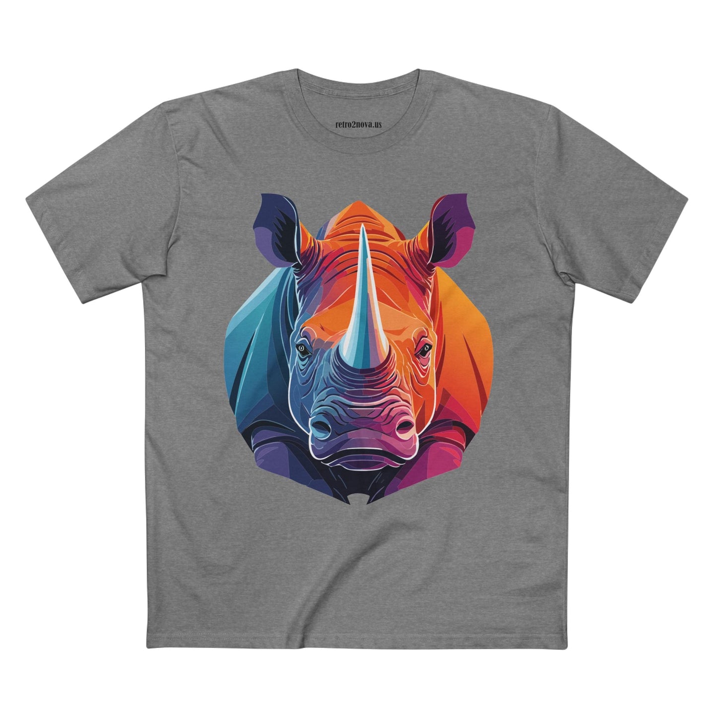 Rhino Animals Shirt Unisex Premium Cotton Tee With Original Art Design From Retro2Nova Art Collection