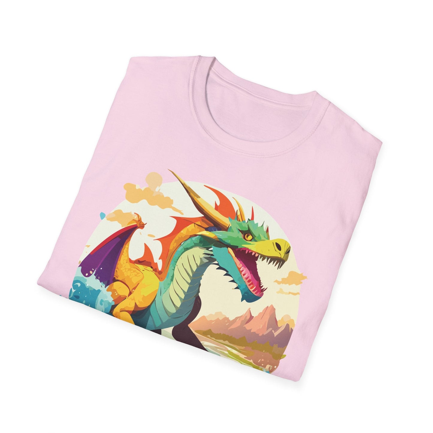 Dragon T Shirt Unisex Animal Print Dragon Shirt Gildan Softstyle Cotton Tee 64000