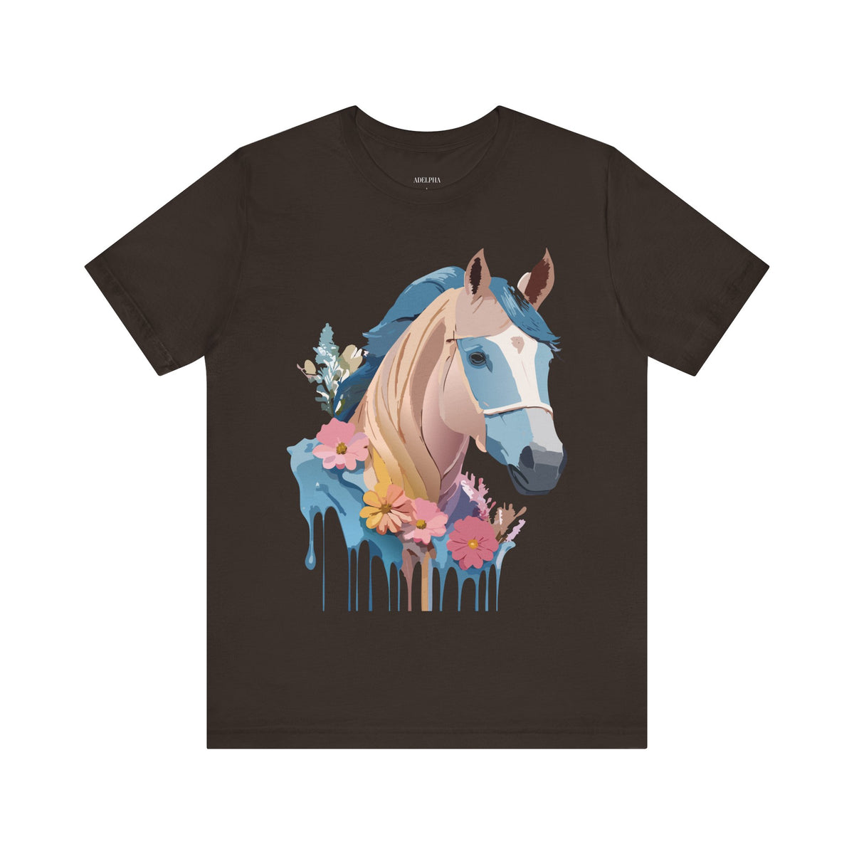 Horse Graphic Unisex Cotton Bella+Canvas Tee with Art Animal Design e33