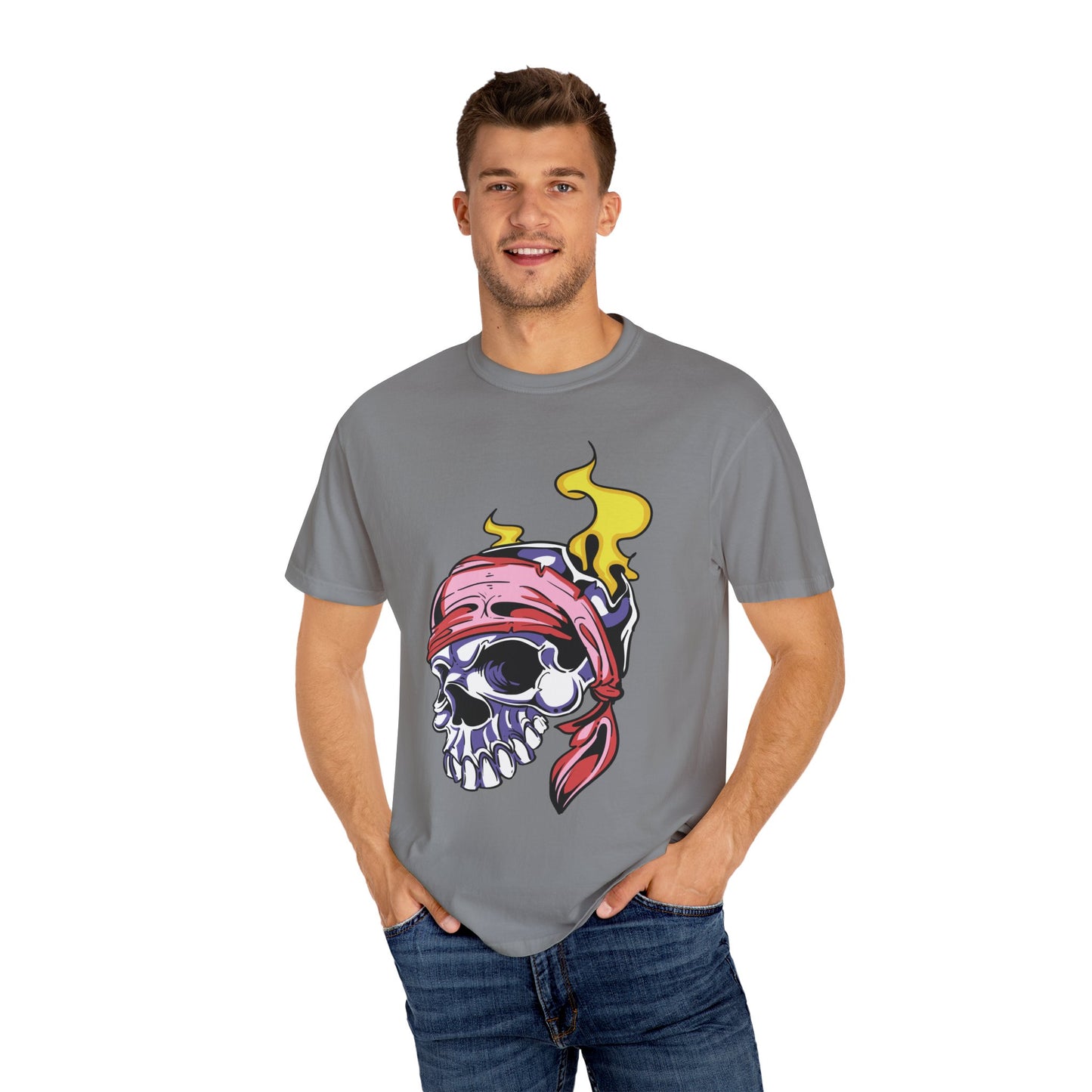 Unisex Cotton Tee Shirt with Skull