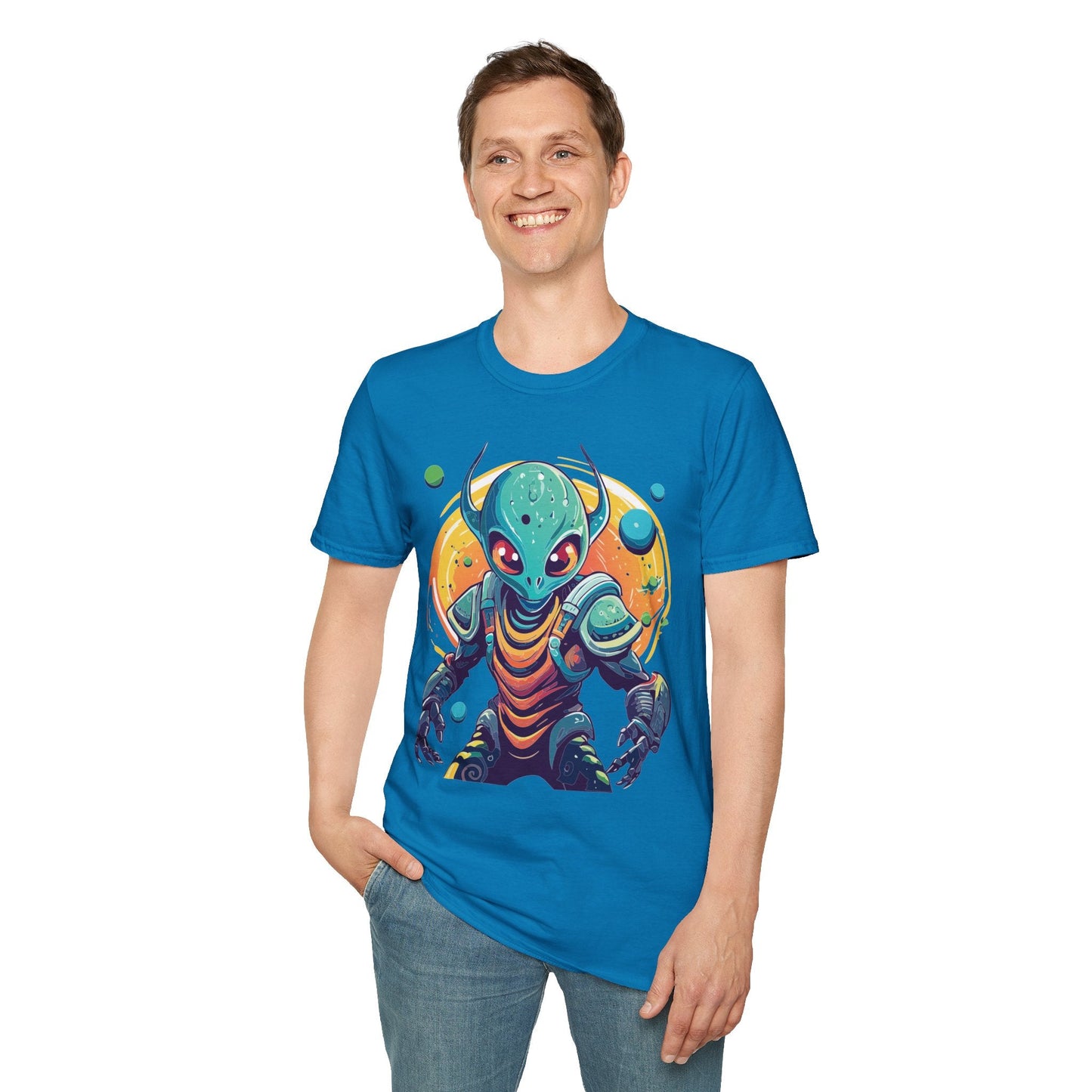 Alien Cosmos Shirt Unisex Softstyle Tee With Alien Art Design Space Theme Graphic Tee