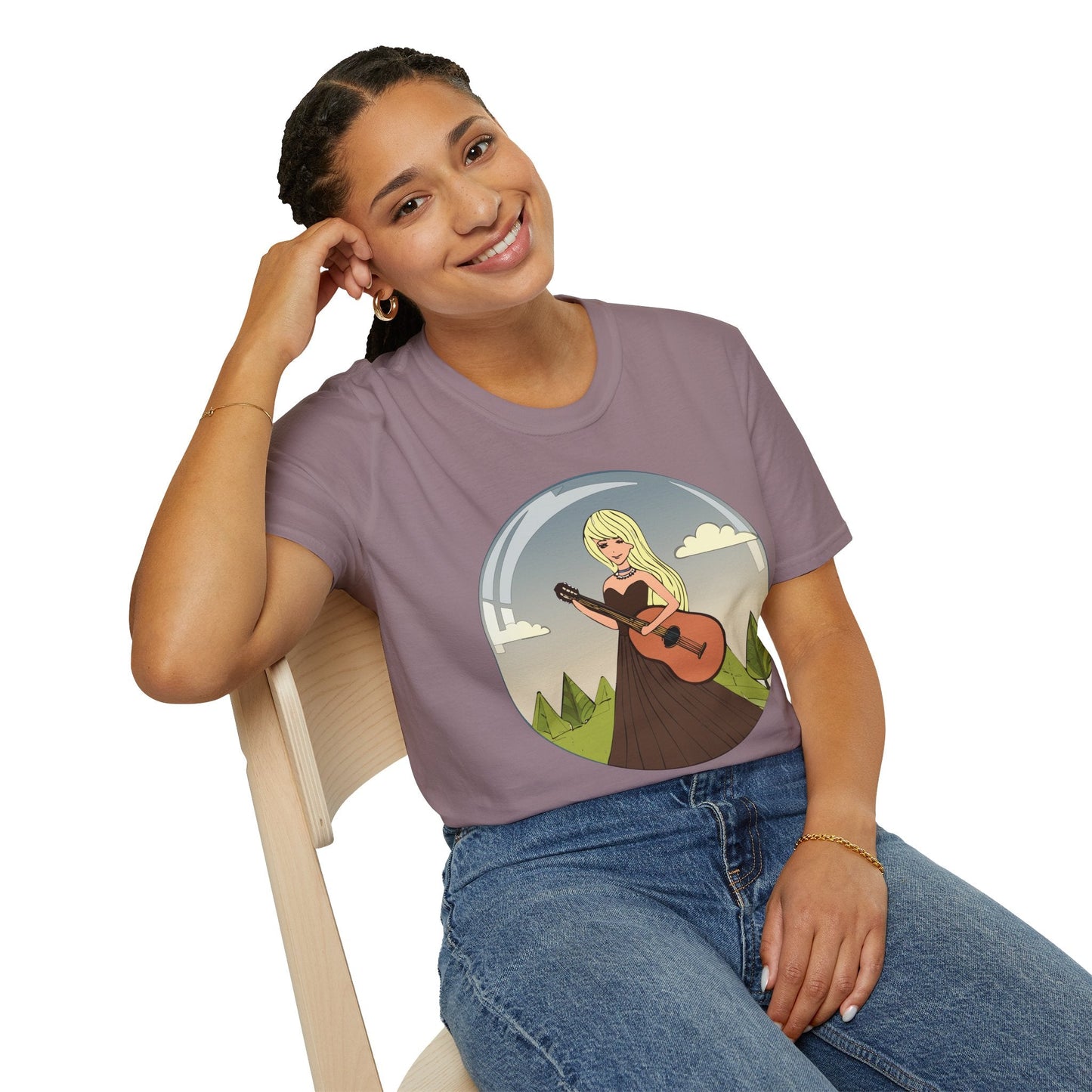 Womens Graphic T Shirt Art Design Tee Softstyle 100 Percent Ring Spun Cotton Short Sleeve