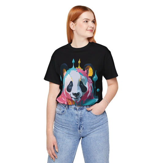Panda Graphic Unisex 100 Cotton Vintage Art with Animal T-Shirt 7