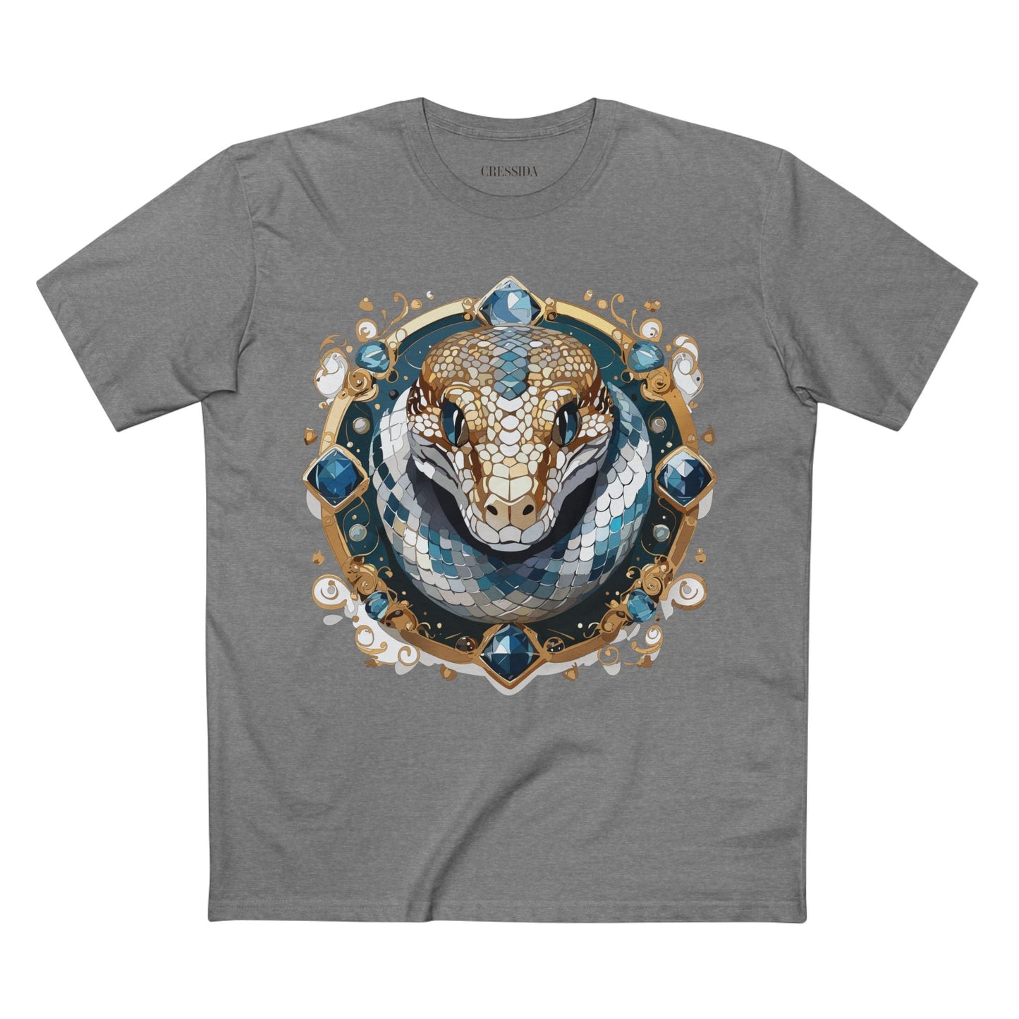 Snake Graphic Unisex 100 Cotton Tee With Unique Animal Golden Medallion Art Design 42