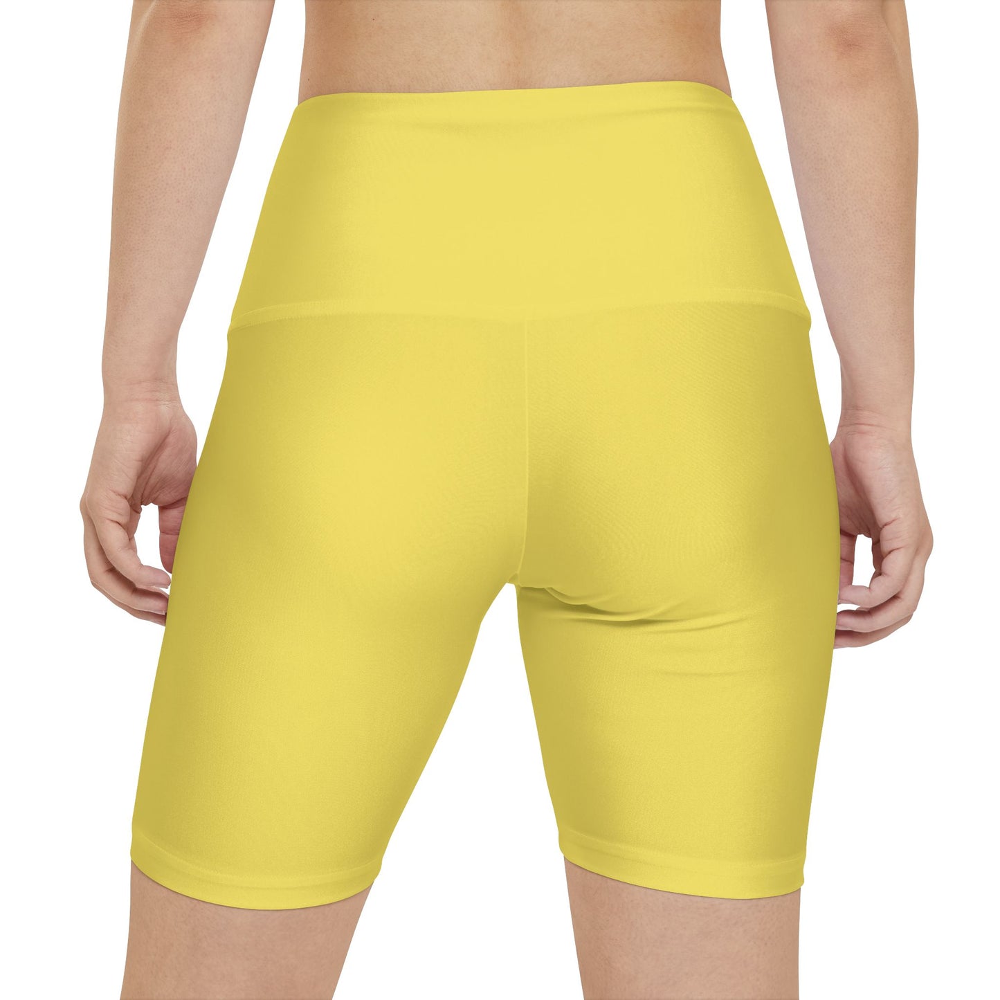 True Yellow Women's Workout Shorts — High-Waist Athletic Biker Shorts for Gym & Yoga