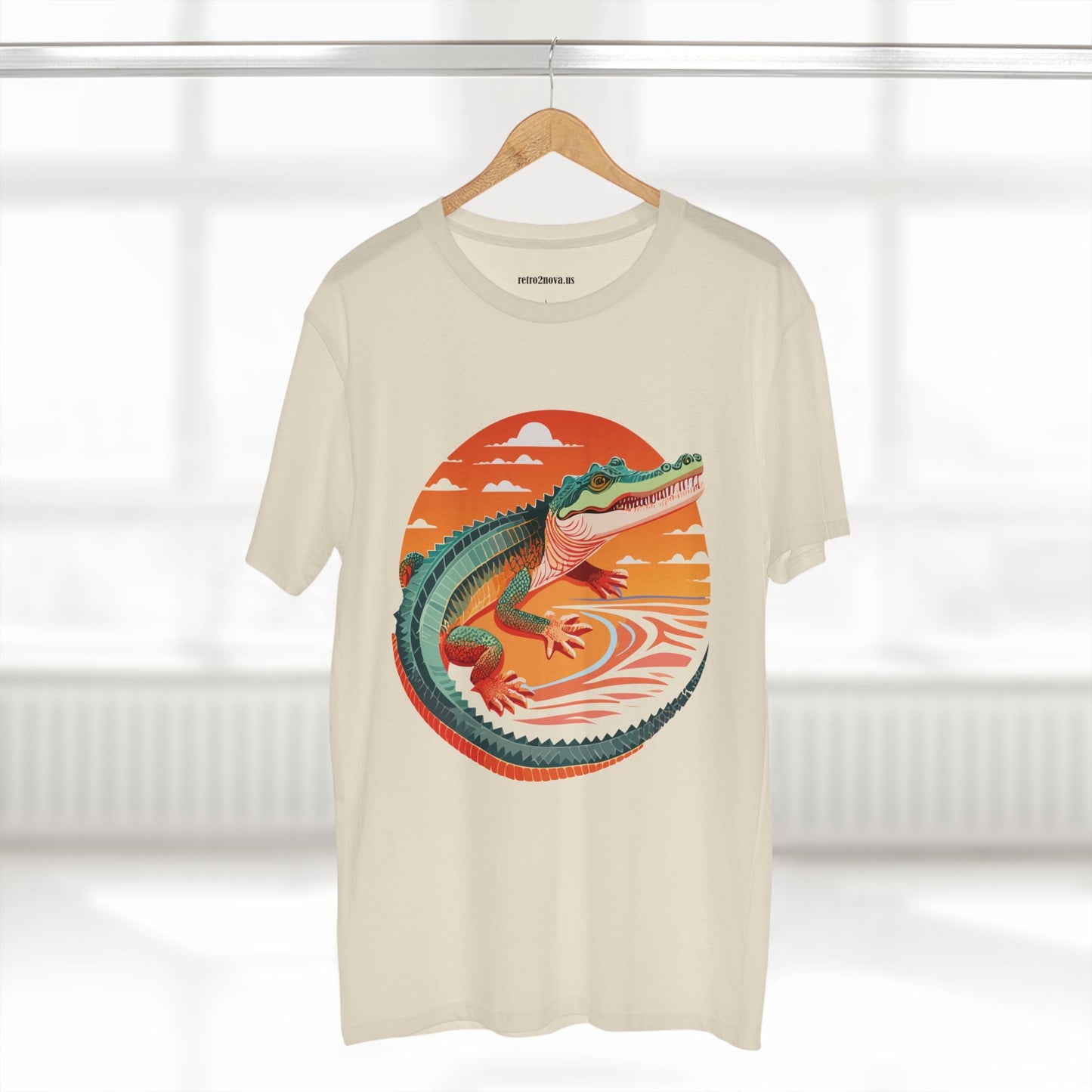 Unisex Crocodile Animal Shirt Premium Cotton Tee With Original Art Design From Retro2Nova Art Collection