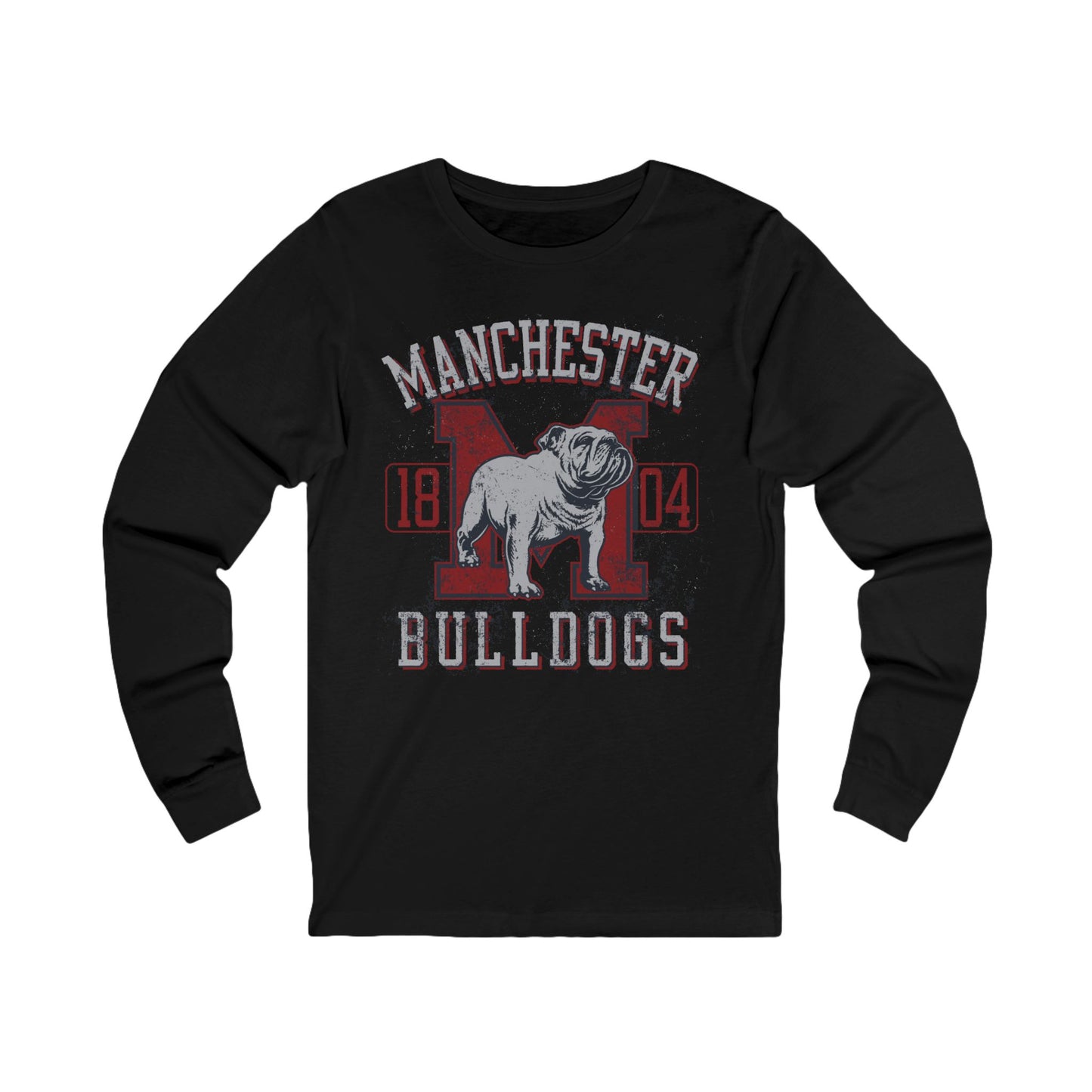 Varan7 Unisex Bulldogs Logo Long Sleeve Tee, Sports Logo Jersey Shirt, Sports Bulldogs T-Shirts with Long Sleeves
