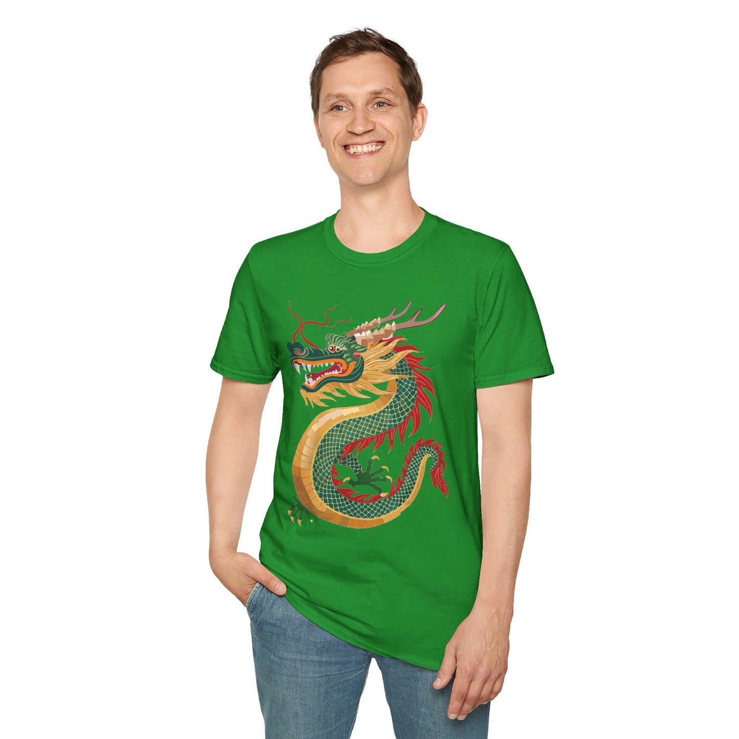 Dragon T Shirt Unisex Dragon Shirt With Animal Art Design Gildan Softstyle 64000 Tee