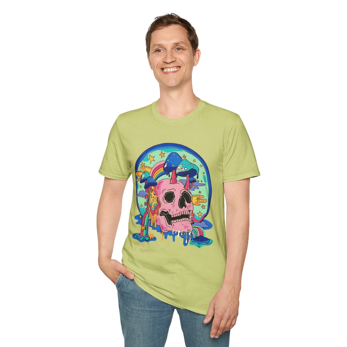 Skull Graphic Tee Unisex Gildan Softstyle 64000 100 Cotton Short Sleeve Shirt Art Design