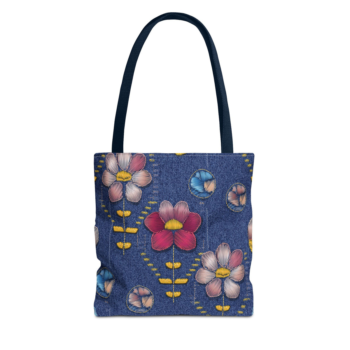 Denim Fabric Imitation Print Unisex Canvas Bag Poly Spun 3 Sizes Tote Bag 159-16