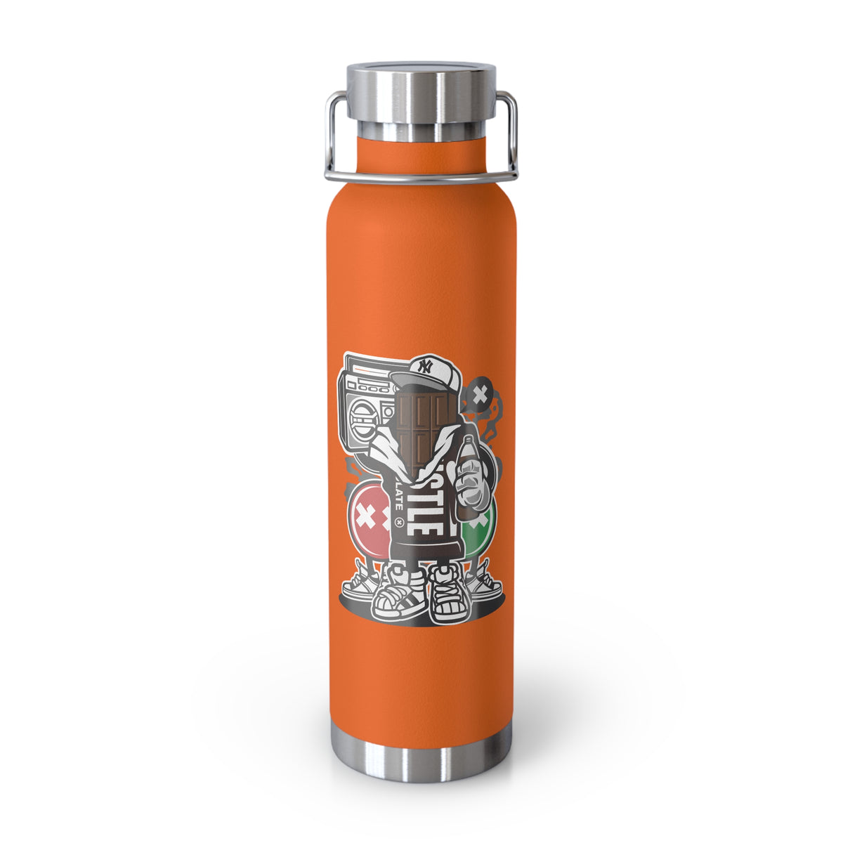 22oz Copper Insulated Water Bottle with Cartoon Design - CV14