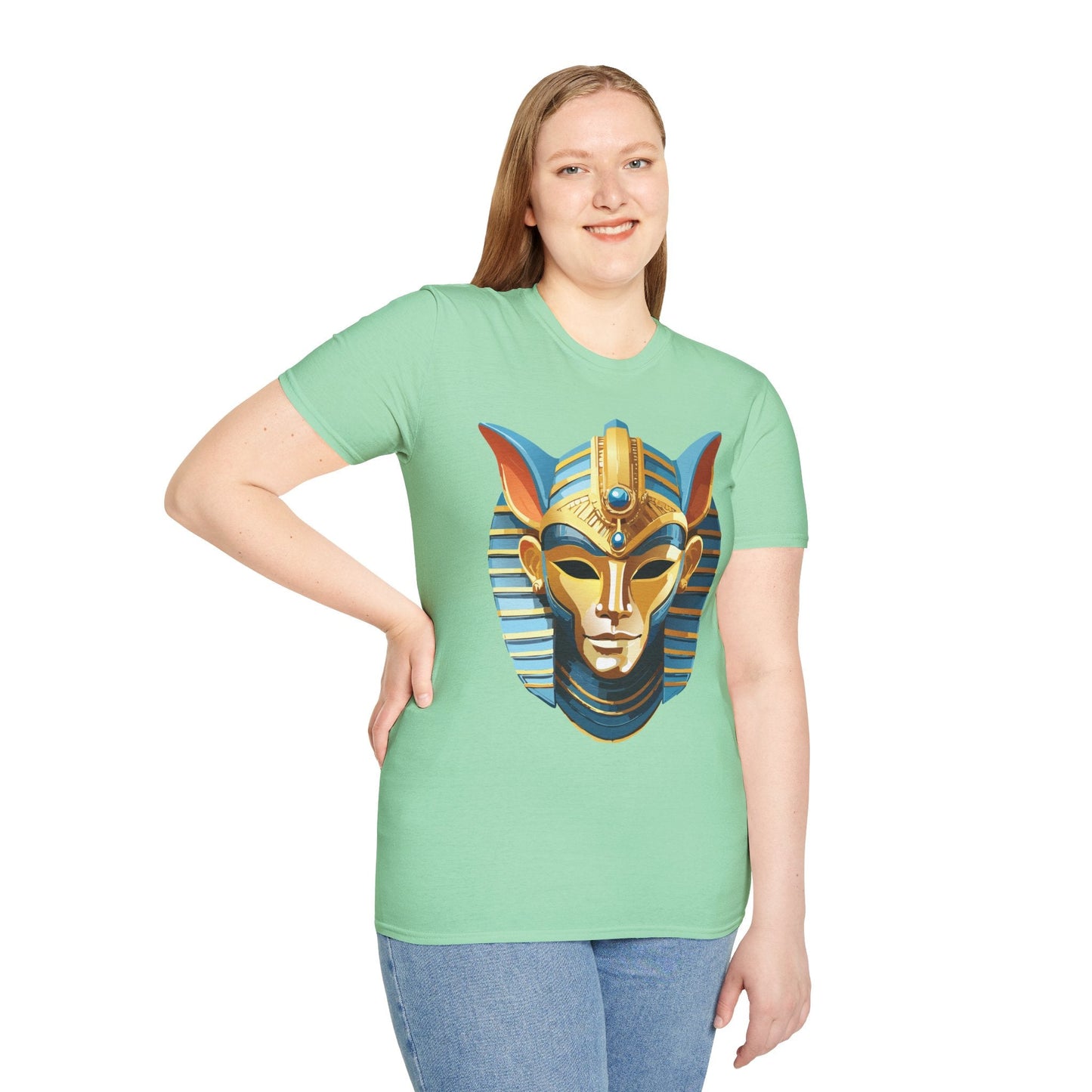 Mask Tee Shirt Unisex Softstyle Cotton Tee With Masquerade Art Design Gildan Softstyle