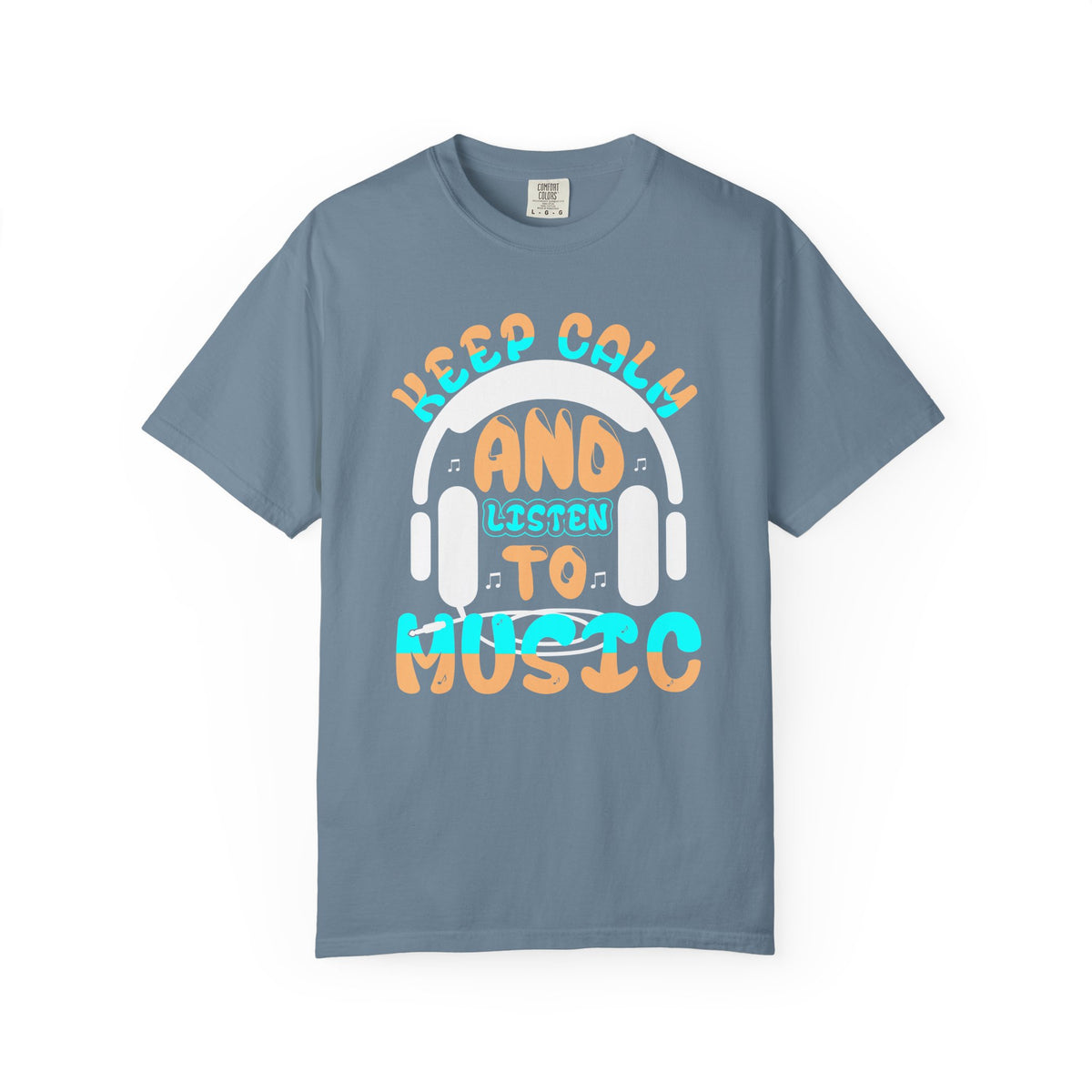 Keep Calm and Listen to Music T-Shirt Headphones Graphic Unisex Cotton Tee 055
