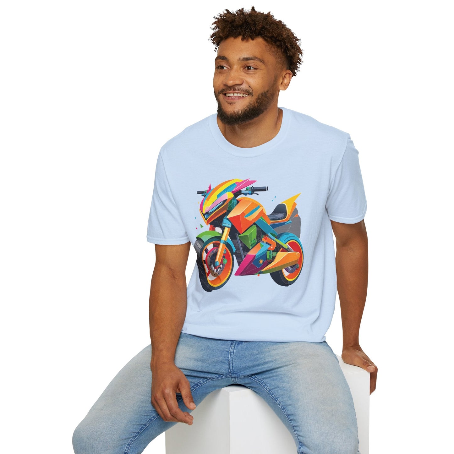Unisex Bike T Shirt Moto Shirt MTB T Shirt With Art Design Softstyle Cotton Tee For Enthusiasts