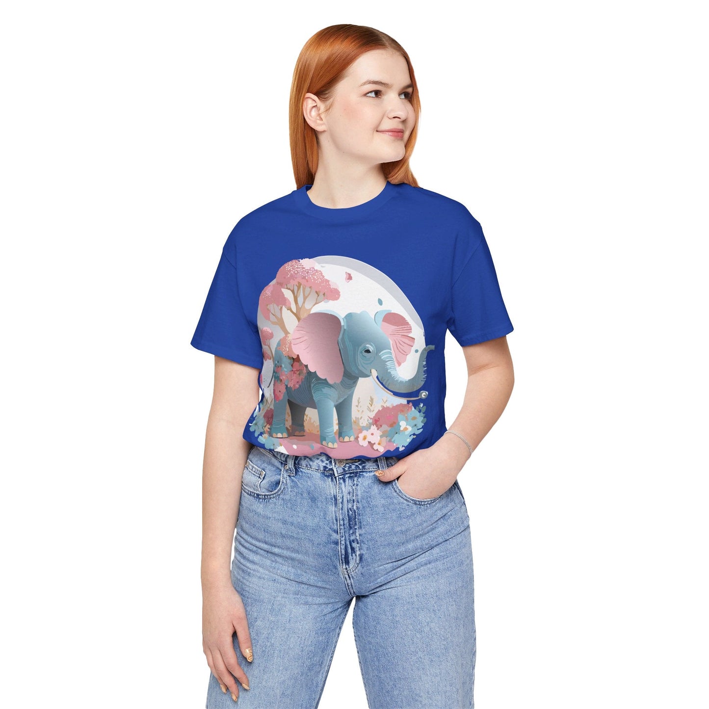 Adelpha Graphic Tee Unisex Vintage Inspired Artwork Elephant Short Sleeve Shirt Premium