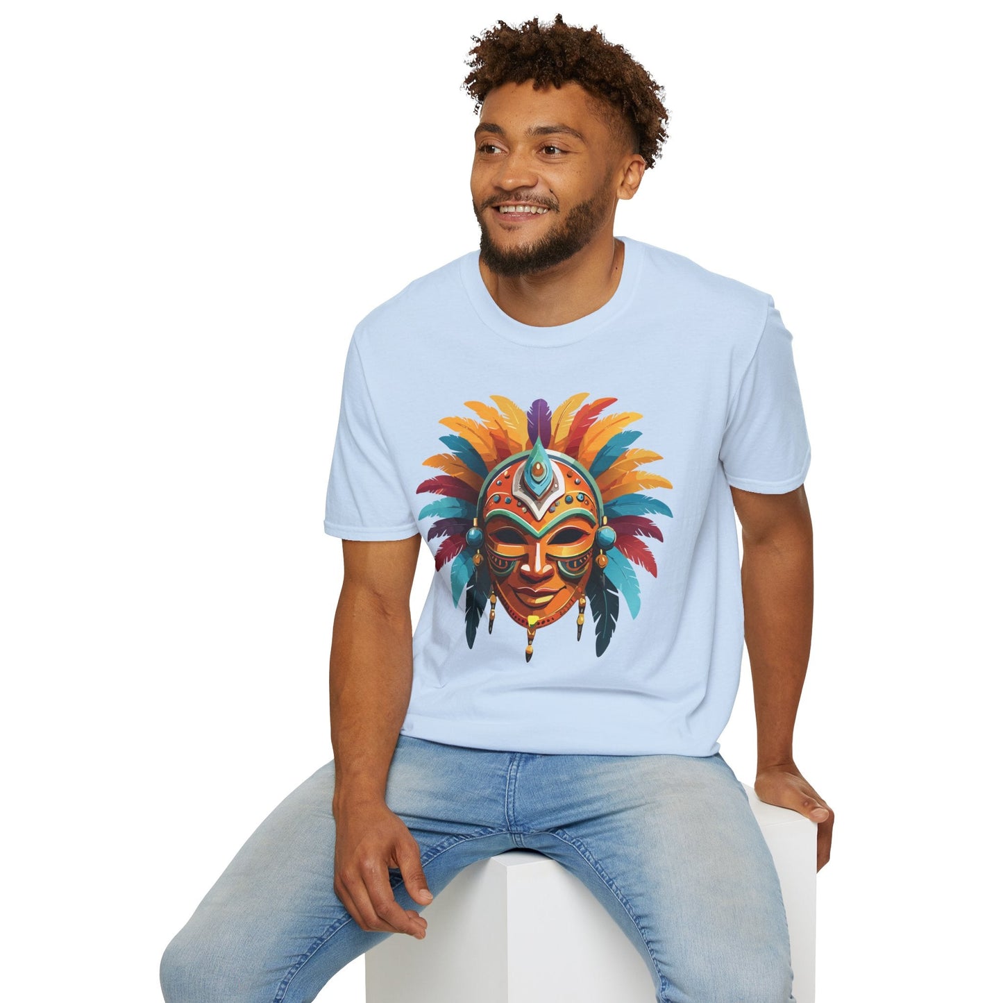 Mask Tee Shirt Unisex Softstyle 100 Percent Ring Spun Cotton Masquerade Tees For Comfort