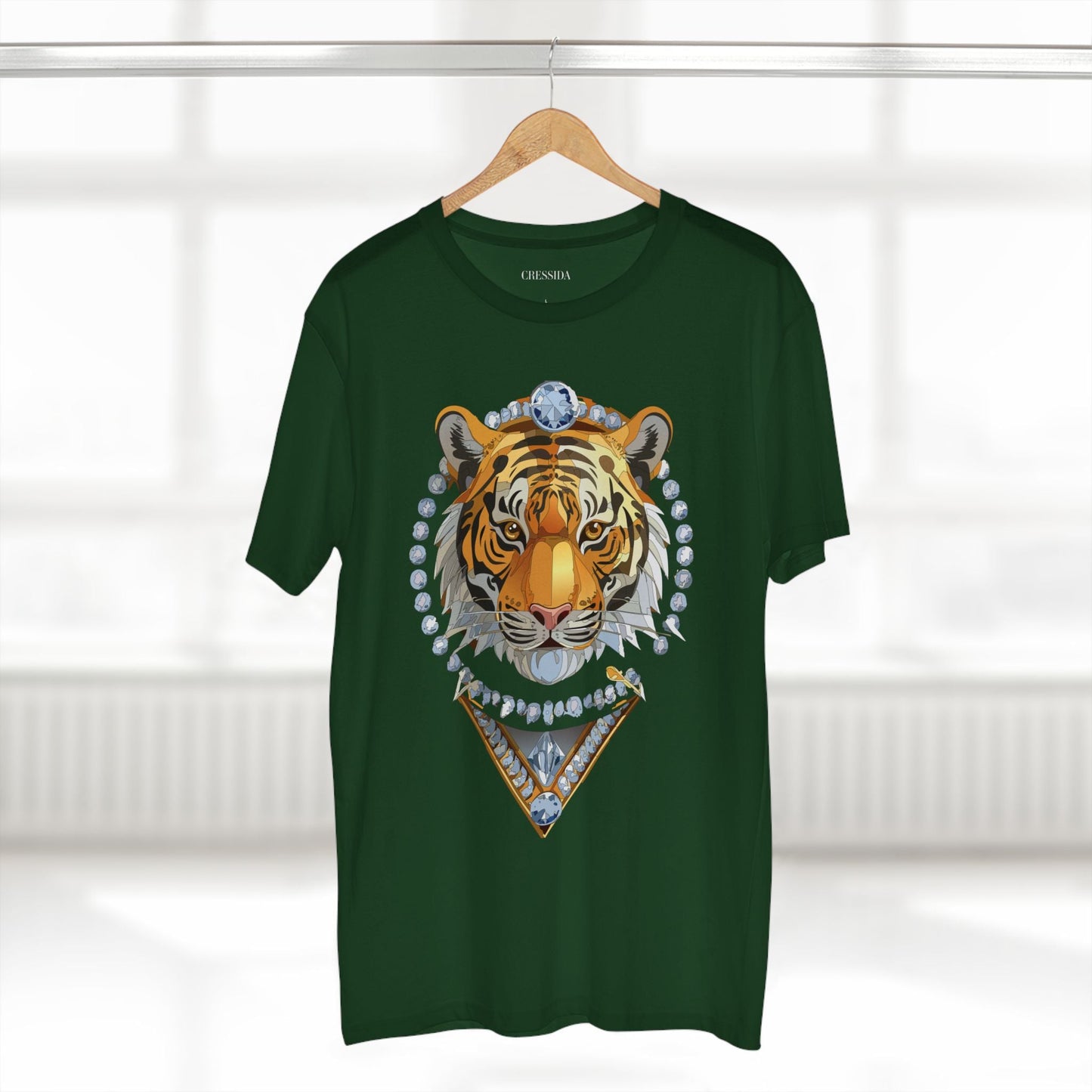 Tiger Graphic Unisex 100 Cotton Tee With Unique Animal Golden Medallion Art Design 5