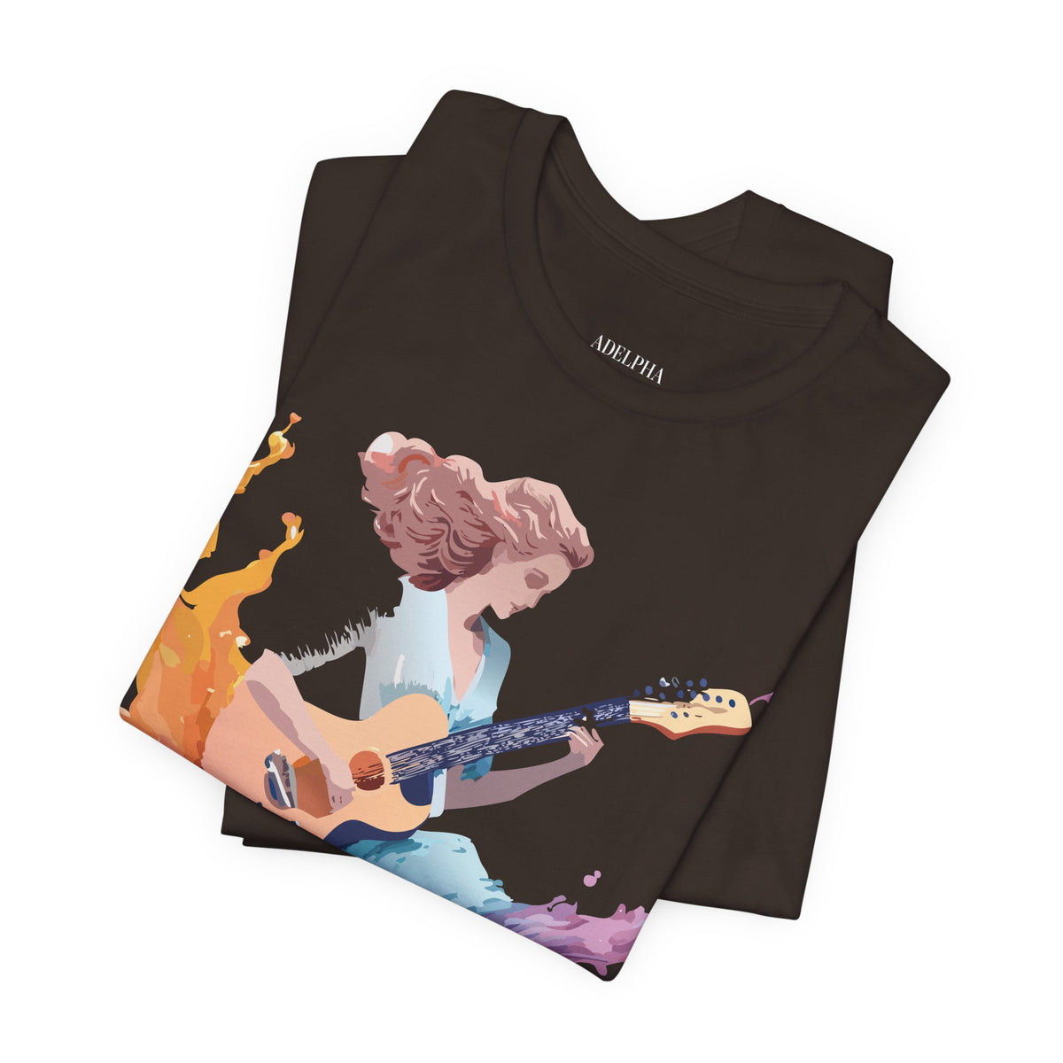 Music Graphic Unisex Cotton Bella+Canvas Tee with Art Design n151