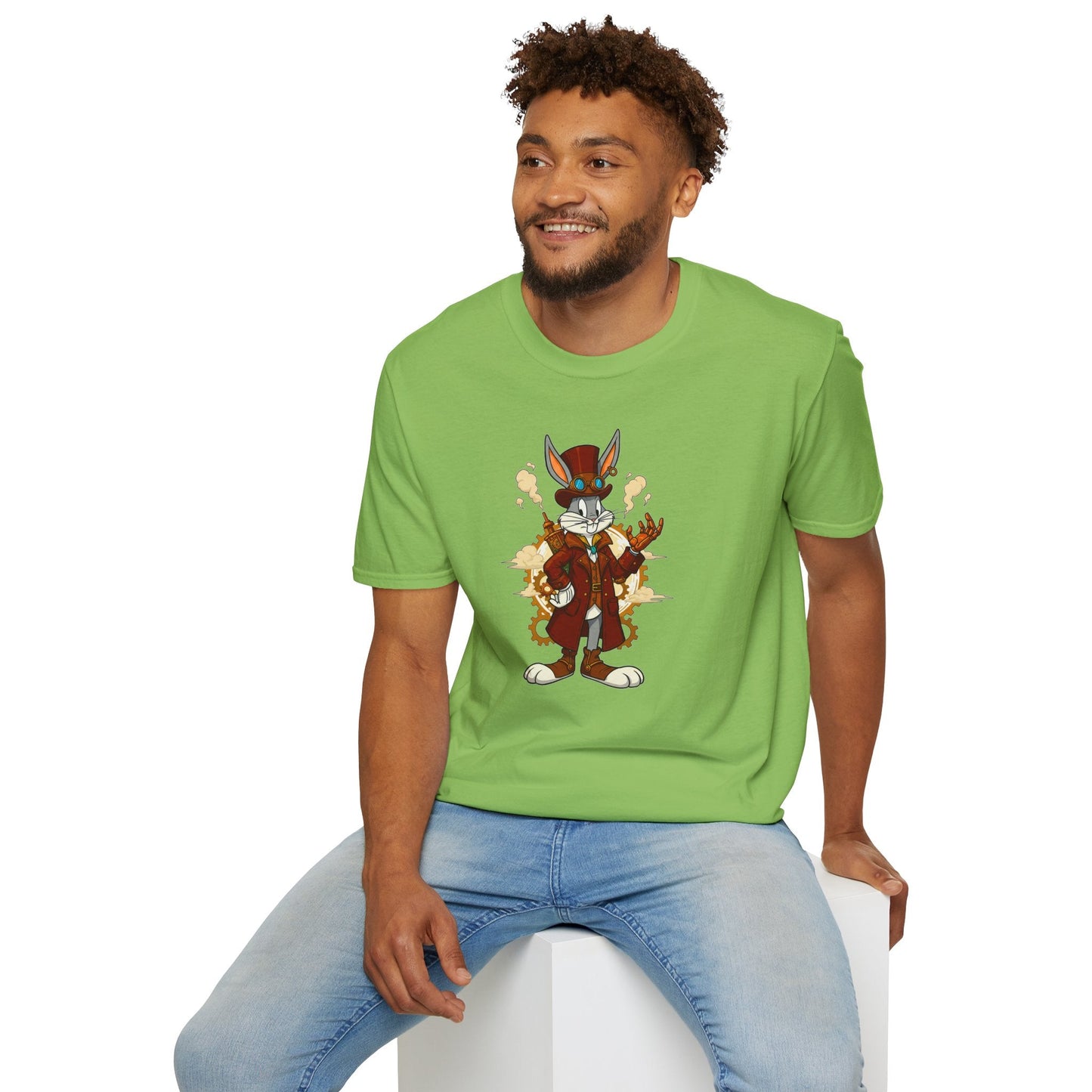 Cartoon Bunny Graphic Unisex Cotton Animal Animation Artwork Design Tee 36