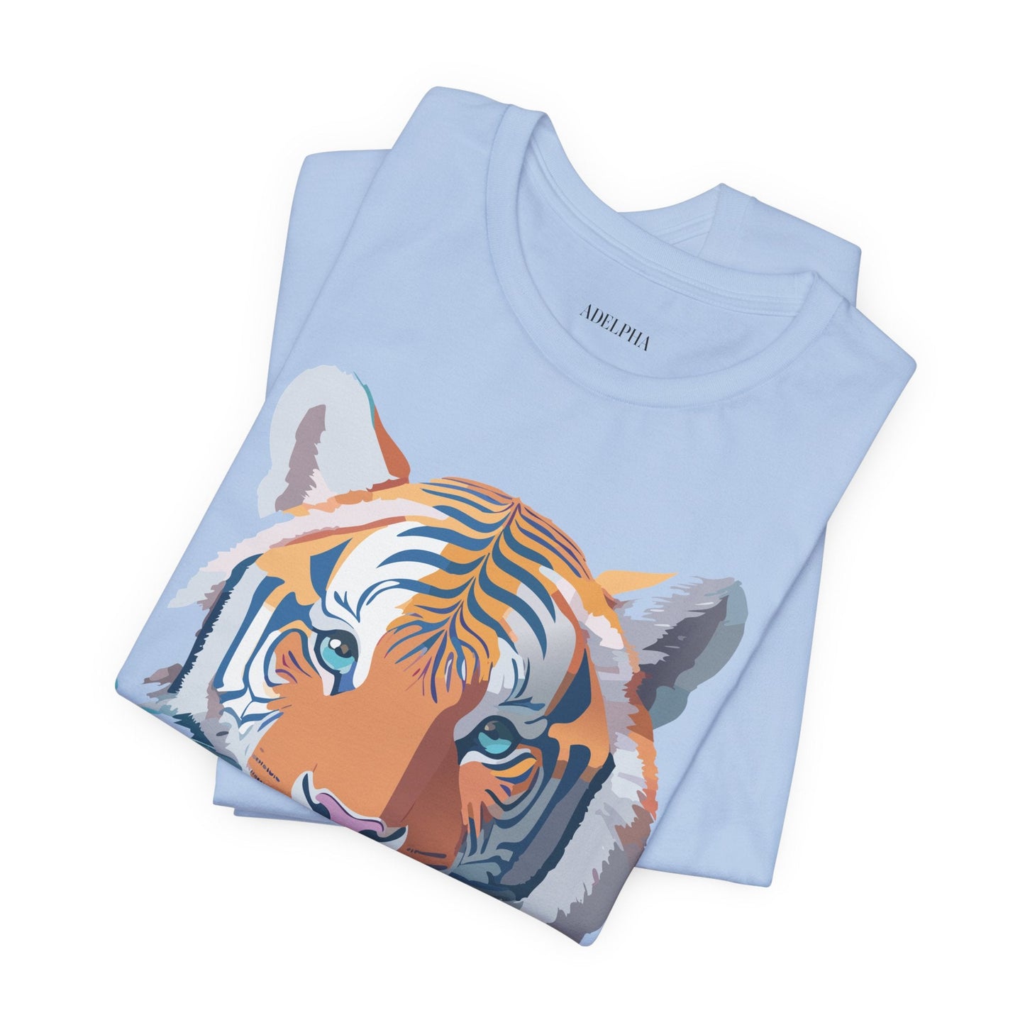Tiger Graphic Tee Unisex Short Sleeve Shirt With Vintage Inspired Adelpha Artwork