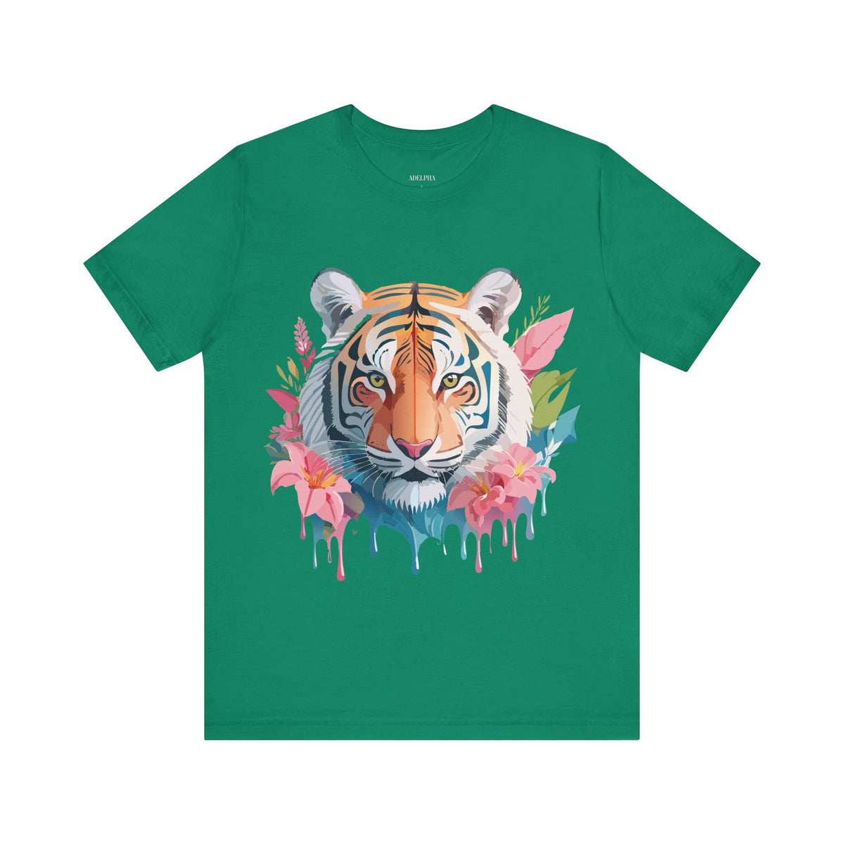 Tiger Graphic Unisex Cotton Bella+Canvas Tee with Art Animal Design e68