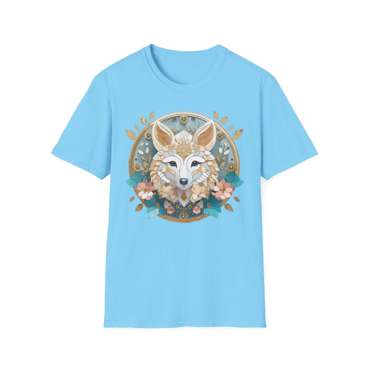 Floral Fox Mandala T-Shirt | Boho Fennec Fox Illustration